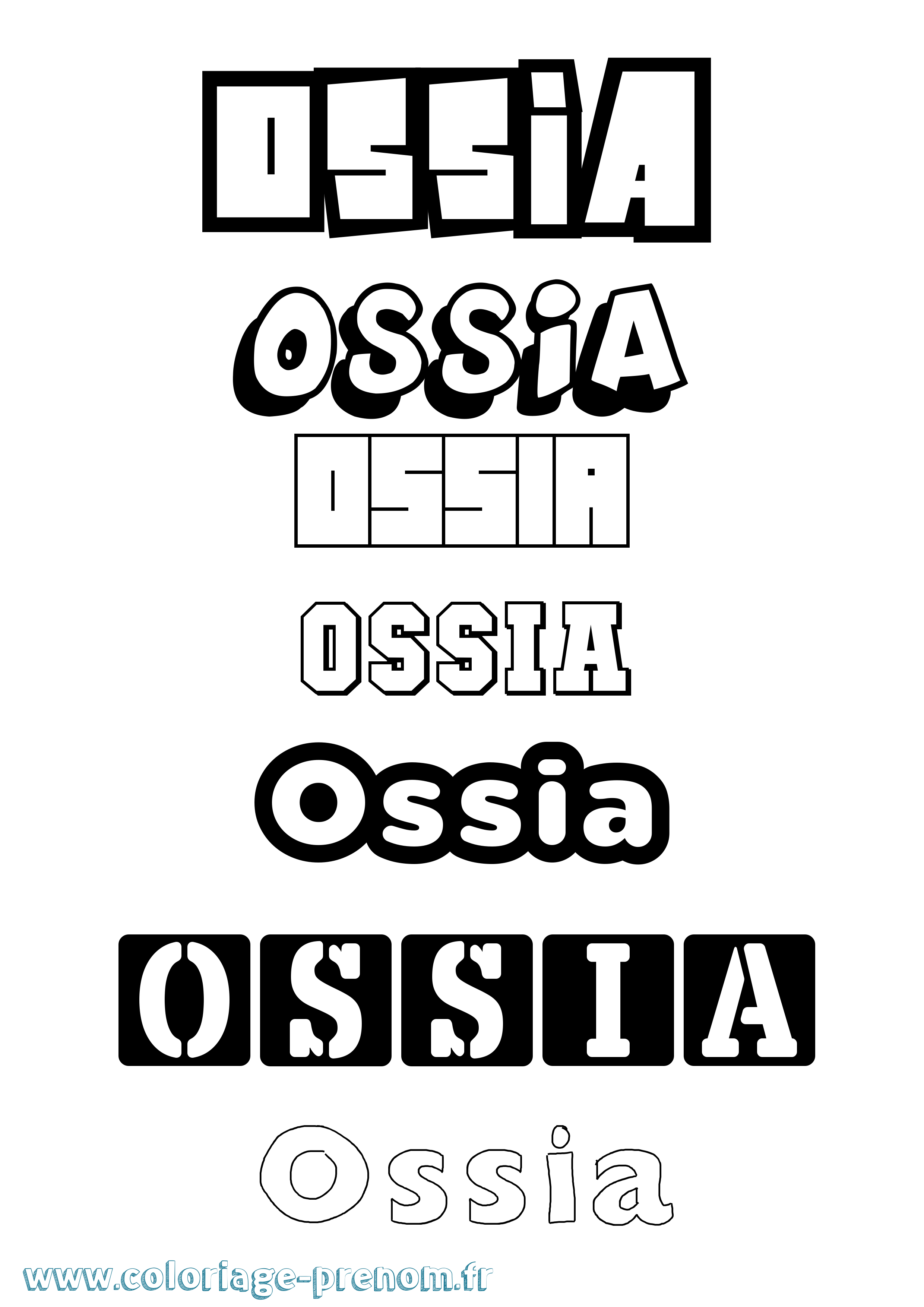Coloriage Ossia Simple Coloriage prénom Ossia Simple
