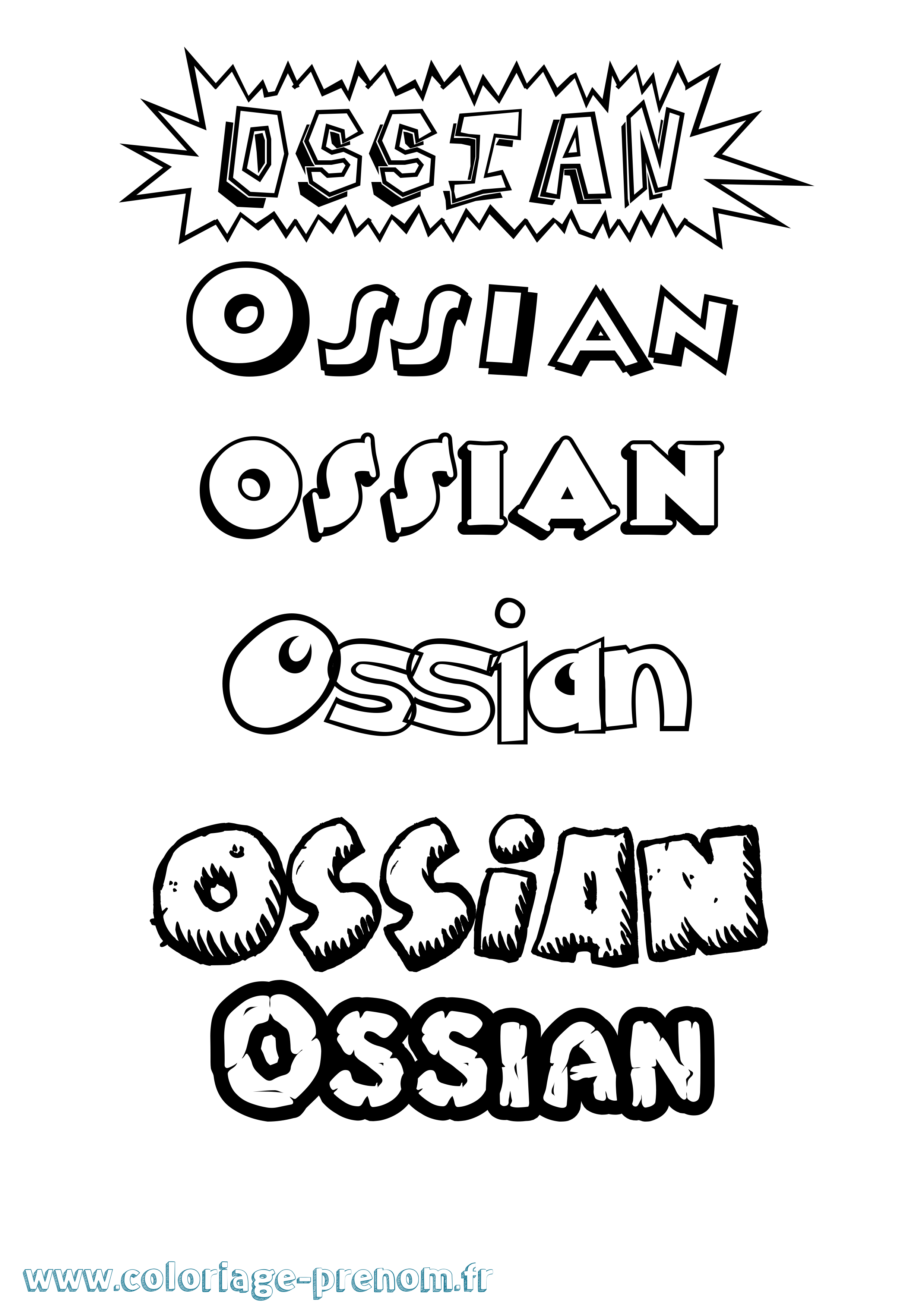 Coloriage Ossian Dessin Animé Coloriage prénom Ossian Dessin Animé