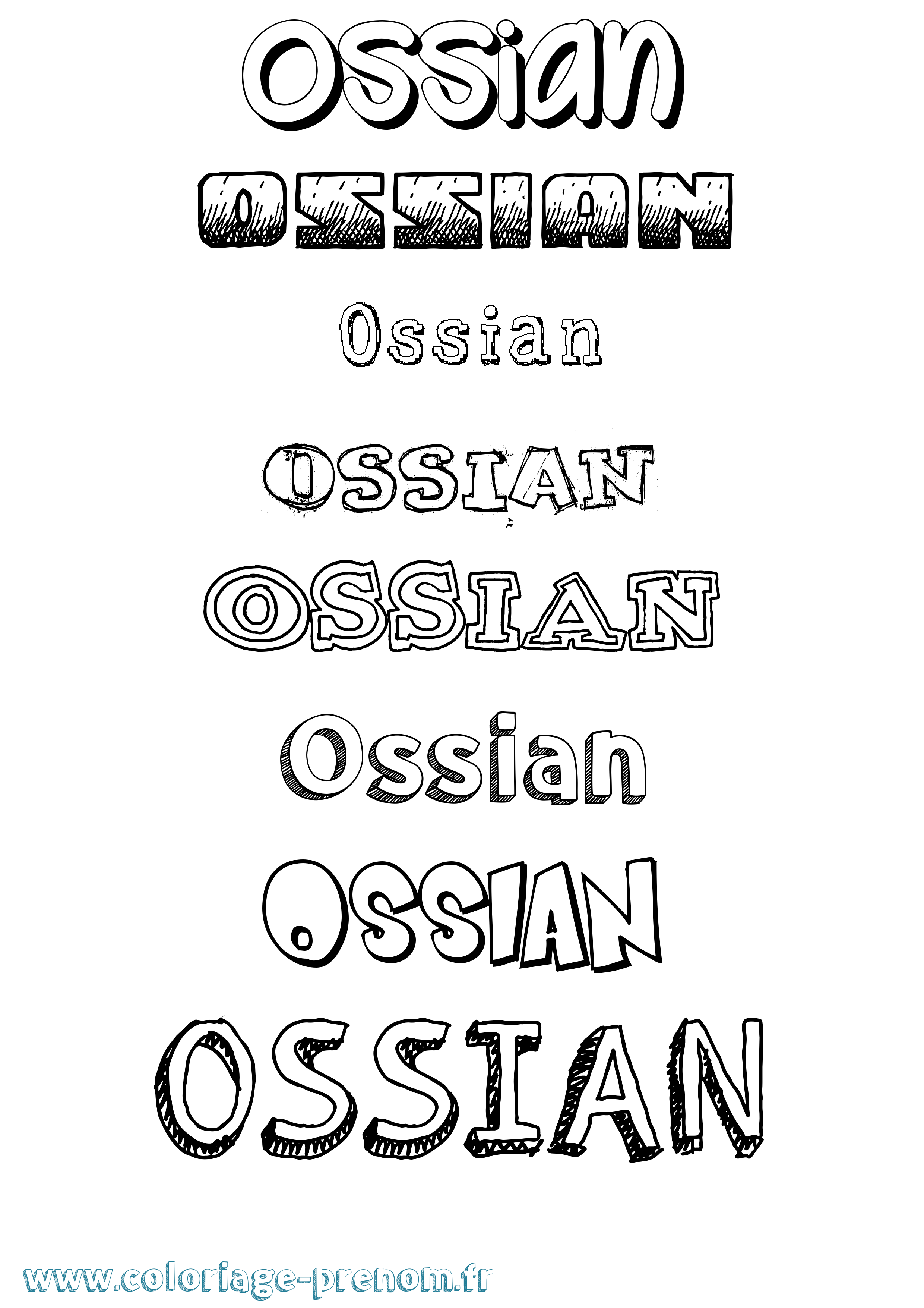 Coloriage Ossian Dessiné Coloriage prénom Ossian Dessiné