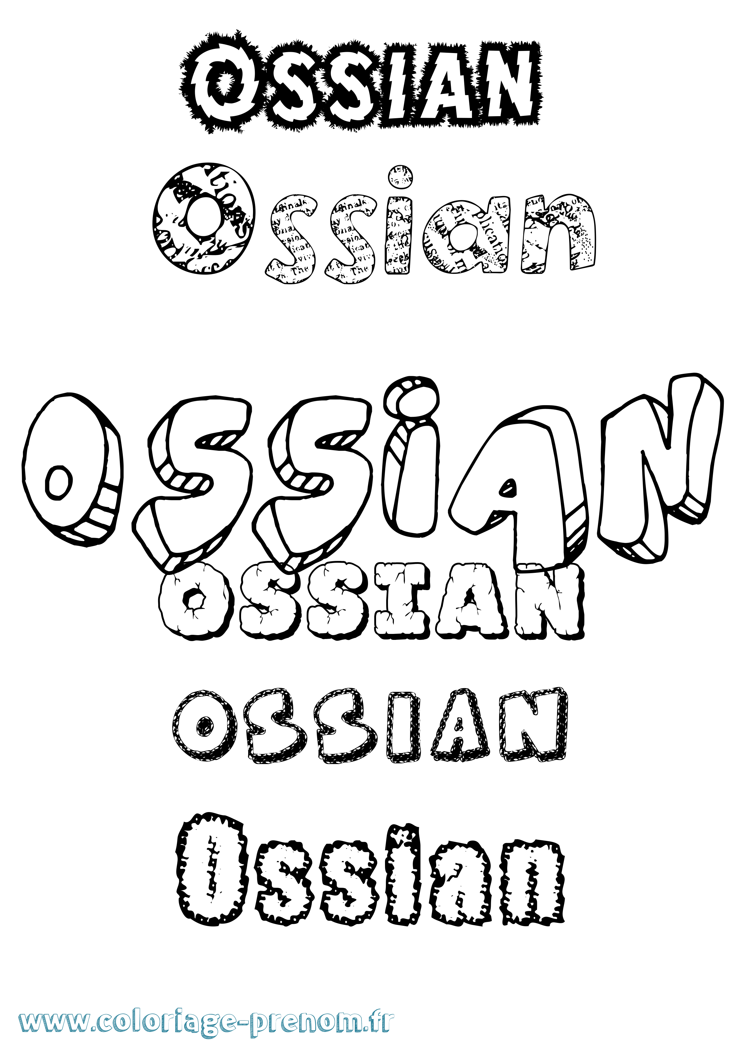 Coloriage Ossian Destructuré Coloriage prénom Ossian Destructuré