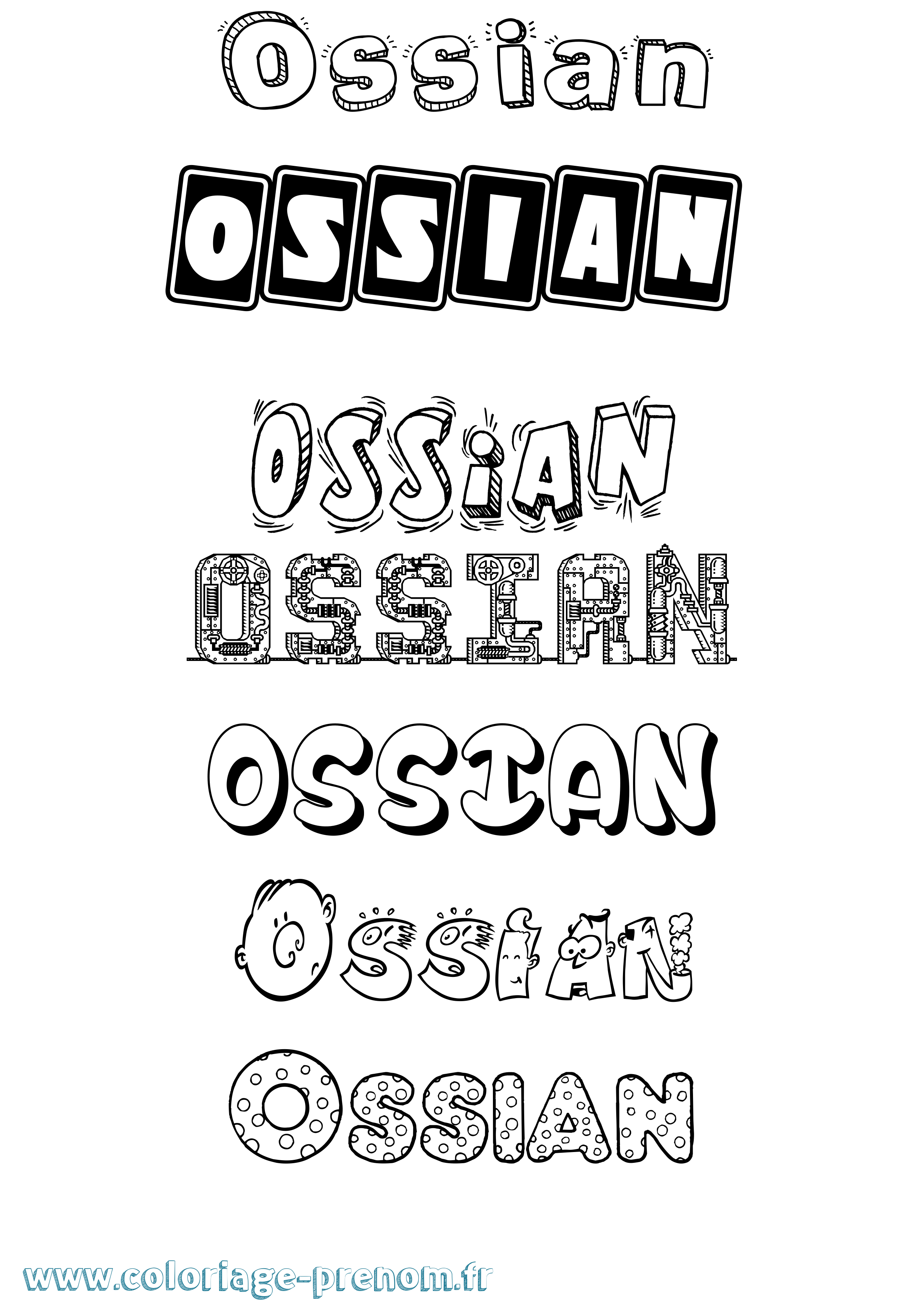 Coloriage Ossian Fun Coloriage prénom Ossian Fun