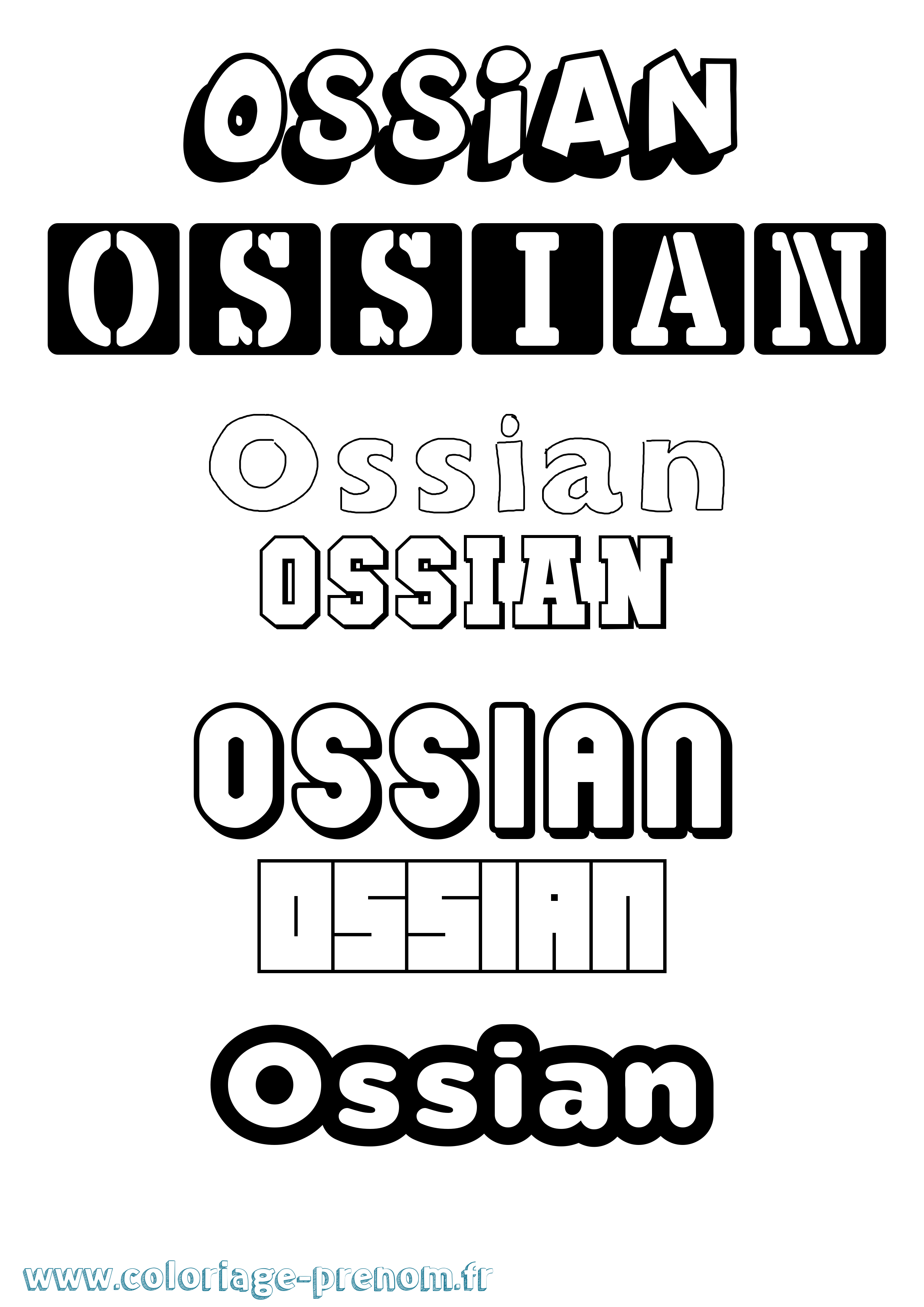 Coloriage Ossian Simple Coloriage prénom Ossian Simple