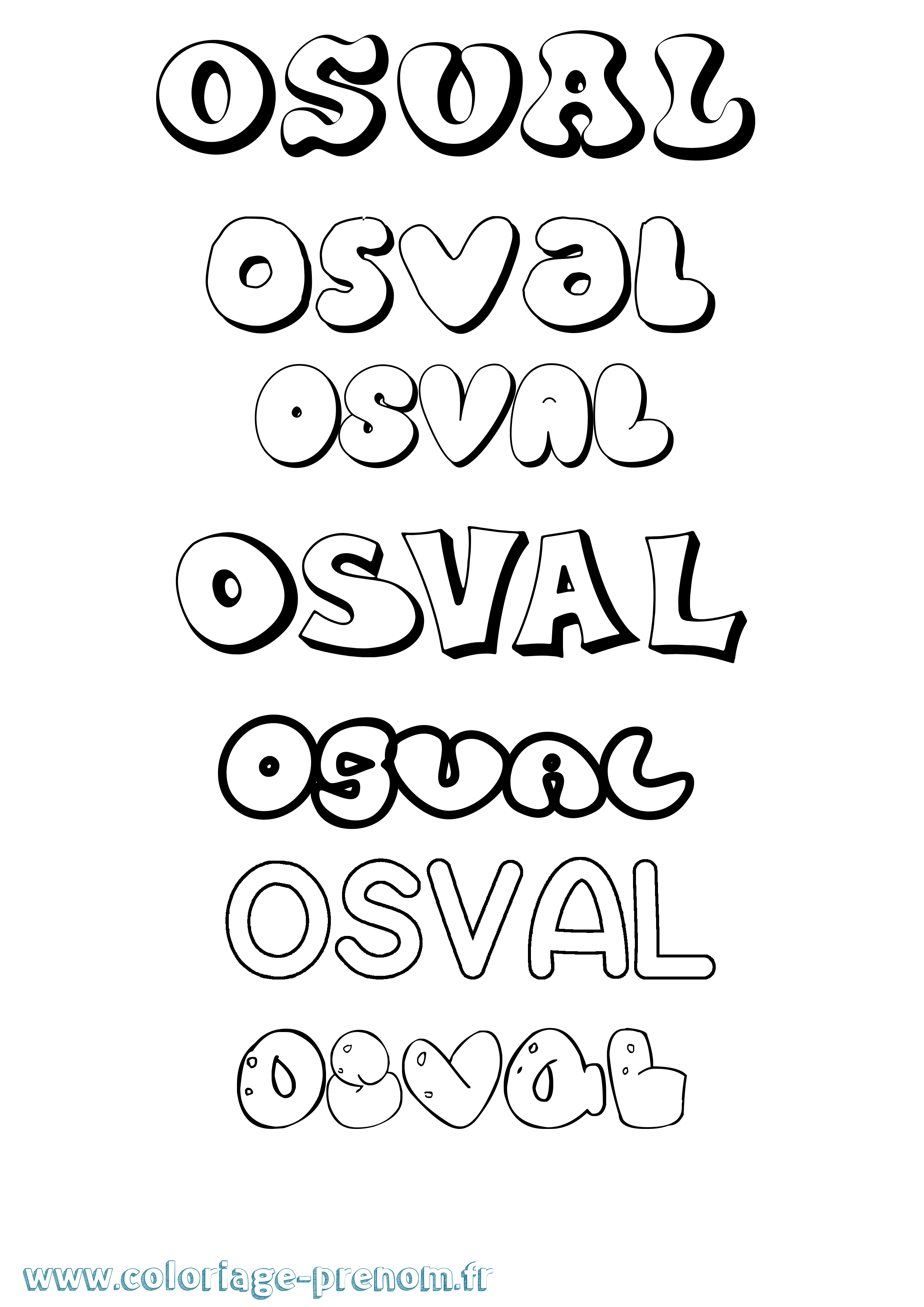 Coloriage Osval Bubble Coloriage prénom Osval Bubble