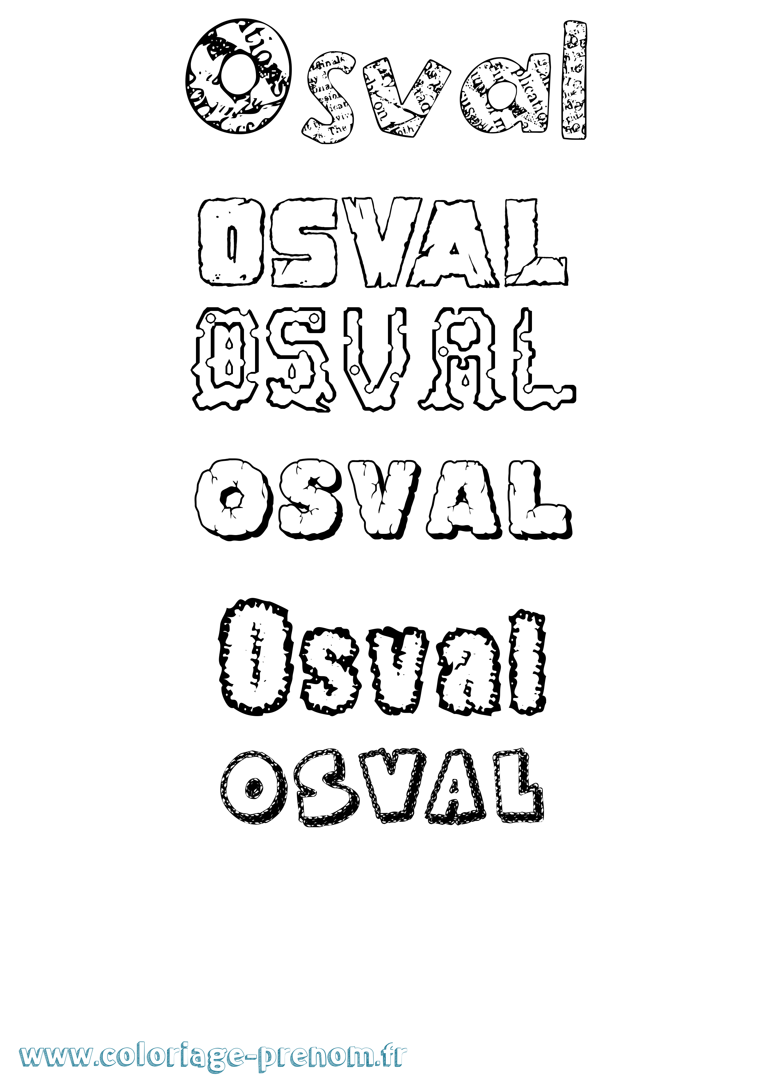 Coloriage Osval Destructuré Coloriage prénom Osval Destructuré
