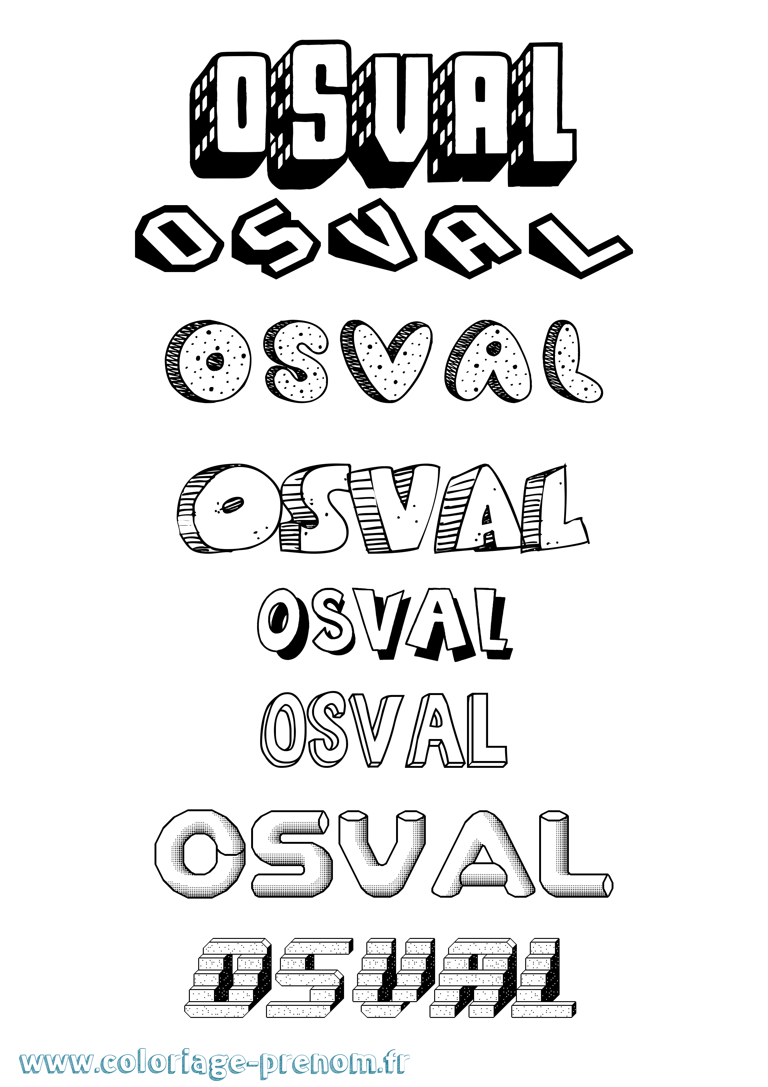 Coloriage Osval Effet 3D Coloriage prénom Osval Effet 3D