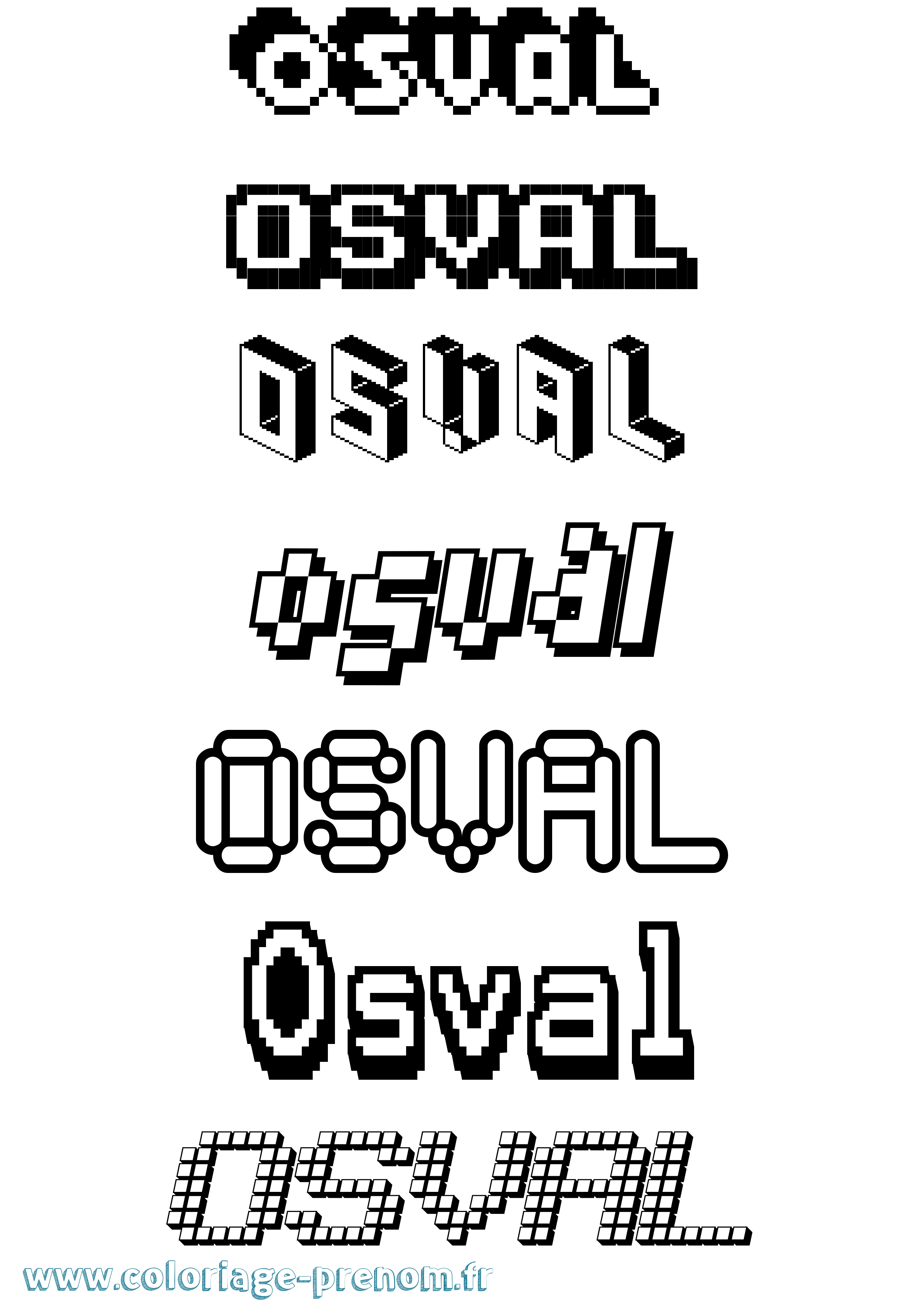 Coloriage Osval Pixel Coloriage prénom Osval Pixel