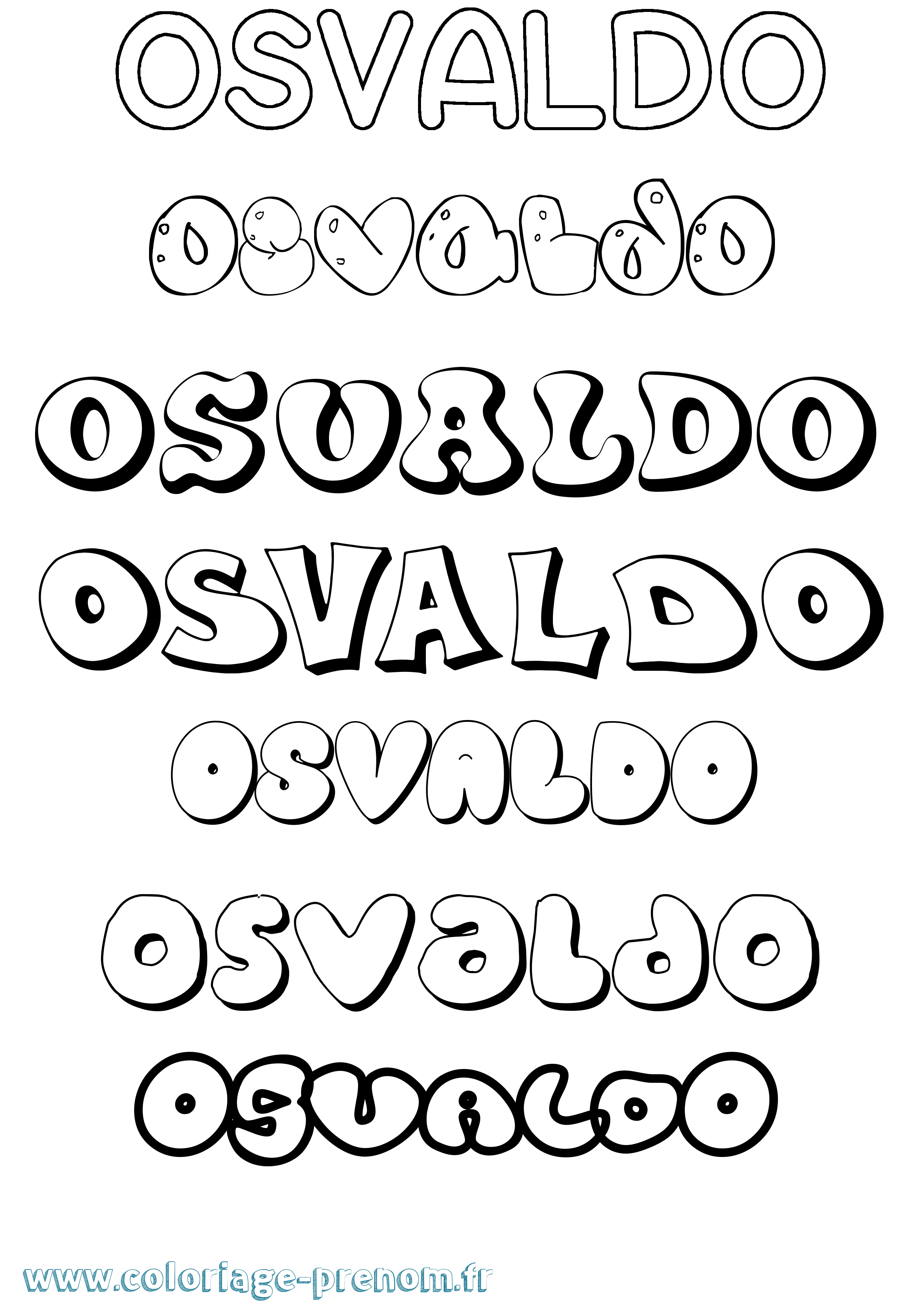 Coloriage Osvaldo Bubble Coloriage prénom Osvaldo Bubble