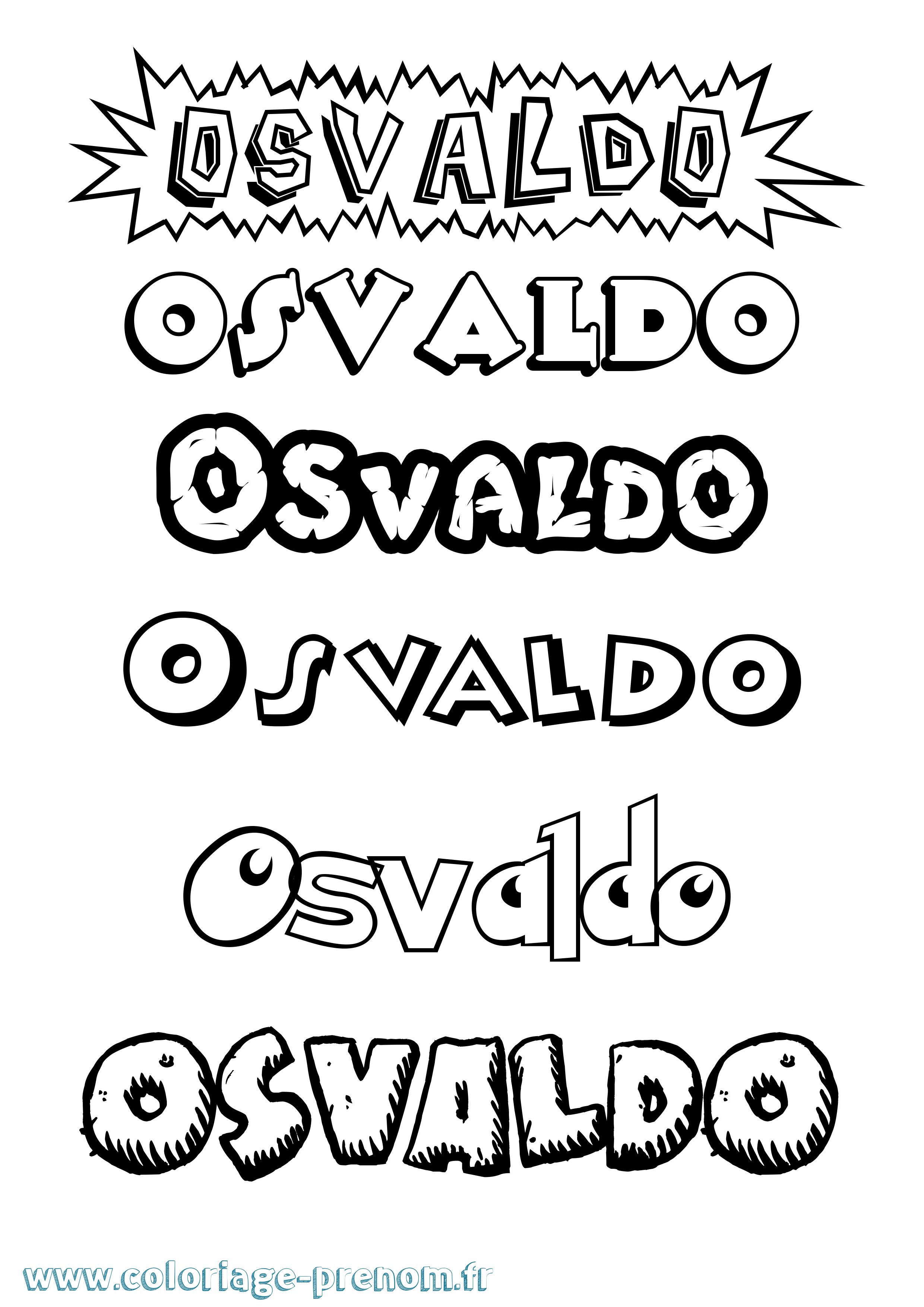 Coloriage Osvaldo Dessin Animé Coloriage prénom Osvaldo Dessin Animé