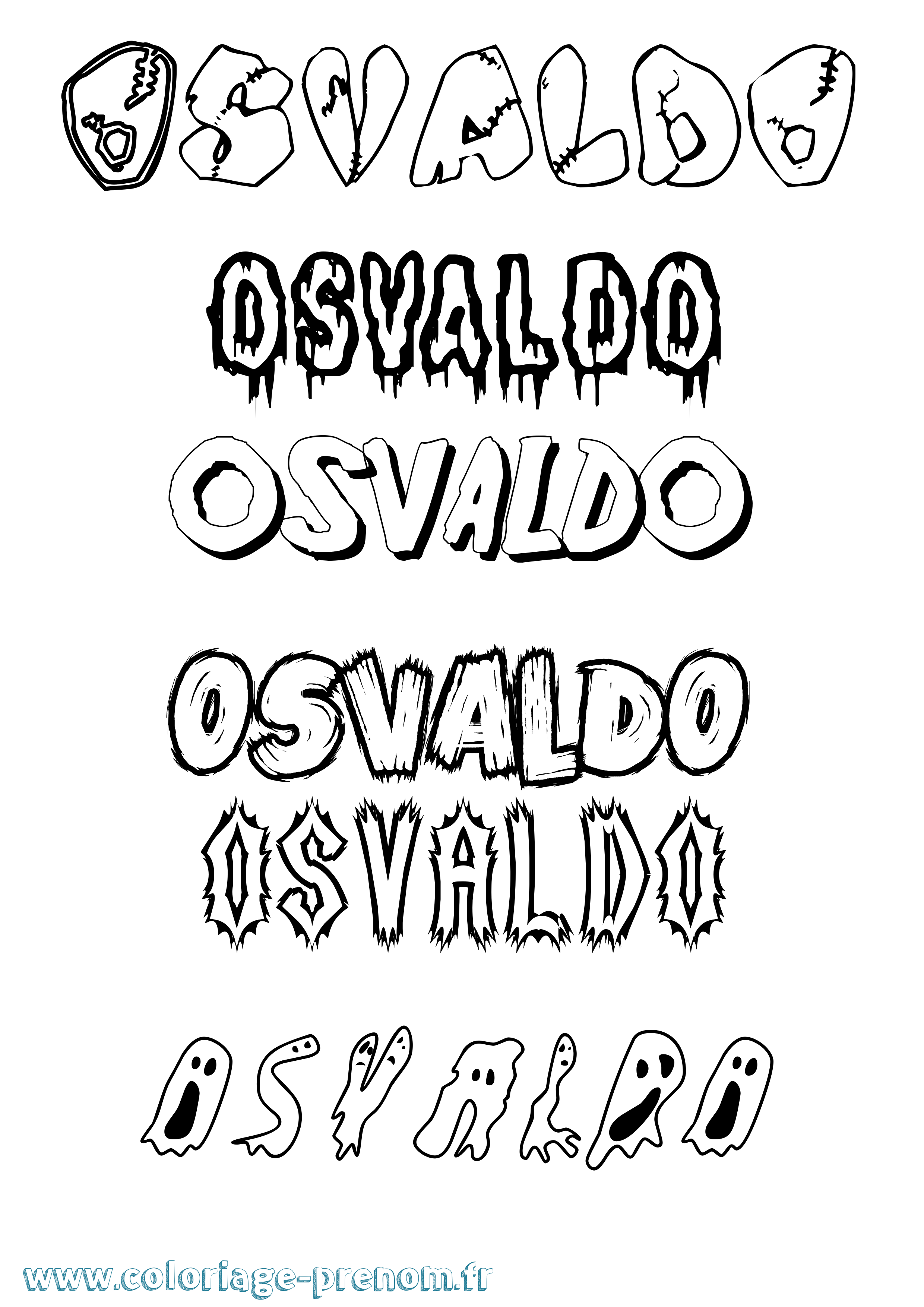 Coloriage Osvaldo Frisson Coloriage prénom Osvaldo Frisson