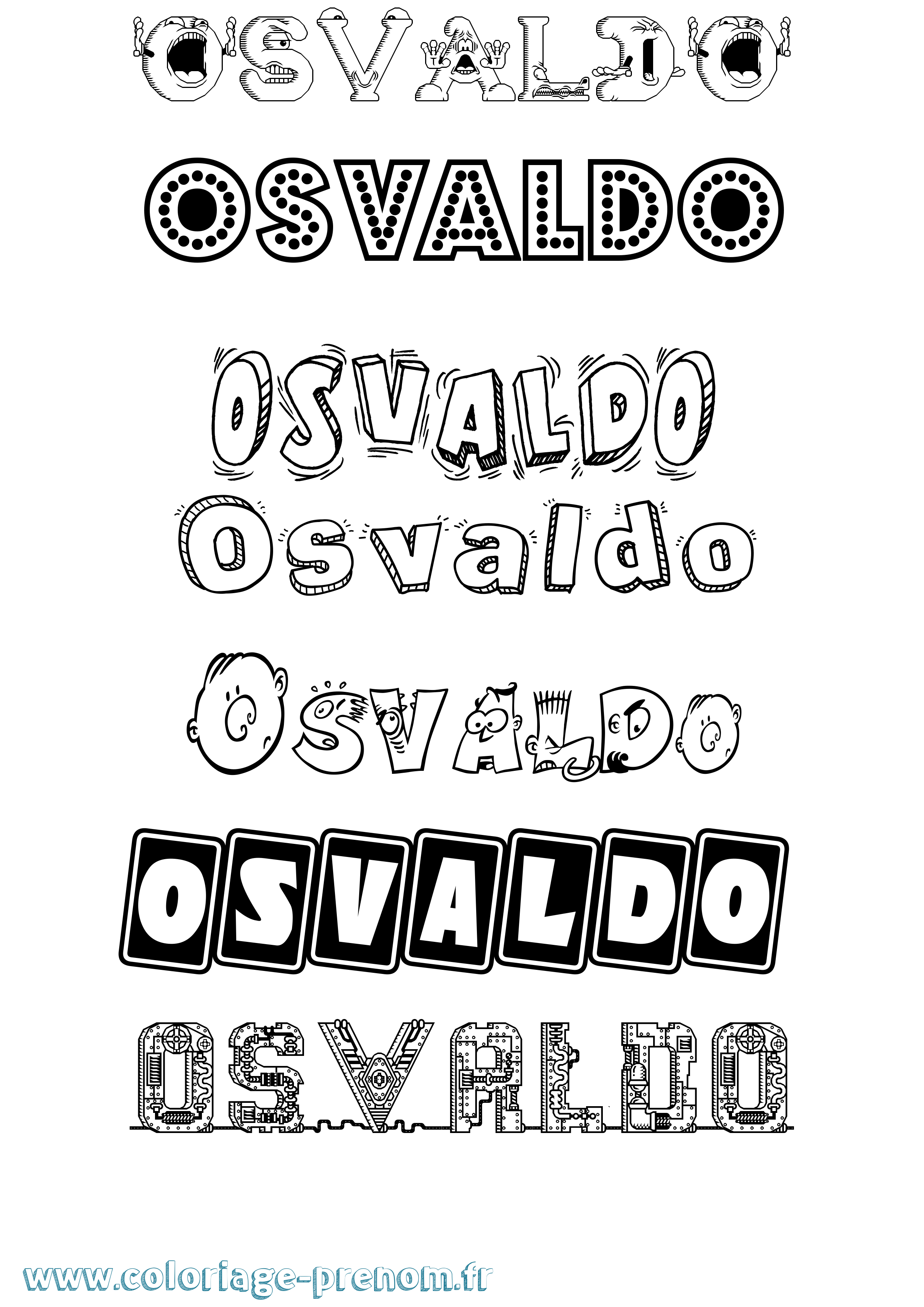 Coloriage Osvaldo Fun Coloriage prénom Osvaldo Fun