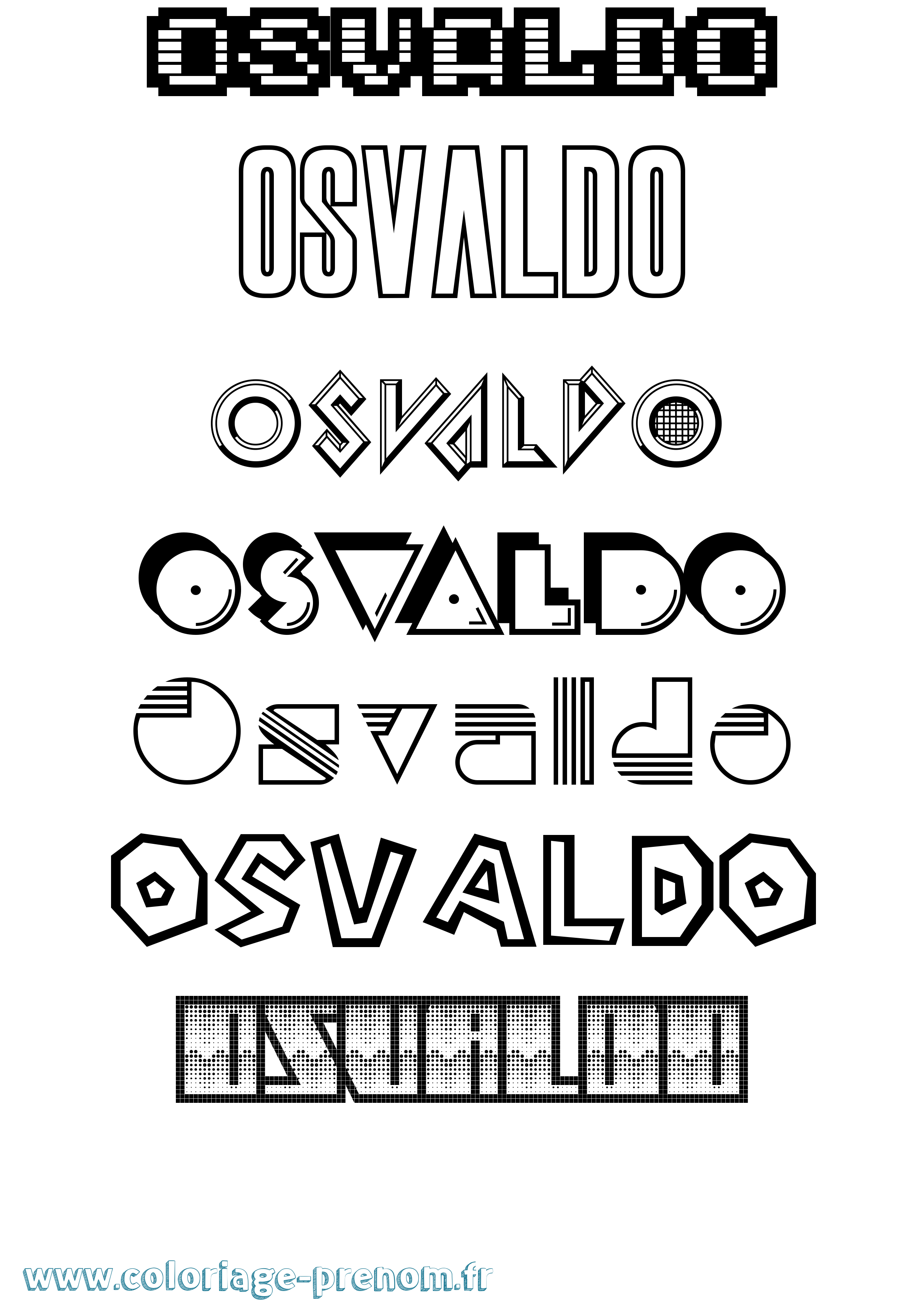 Coloriage Osvaldo Jeux Vidéos Coloriage prénom Osvaldo Jeux Vidéos