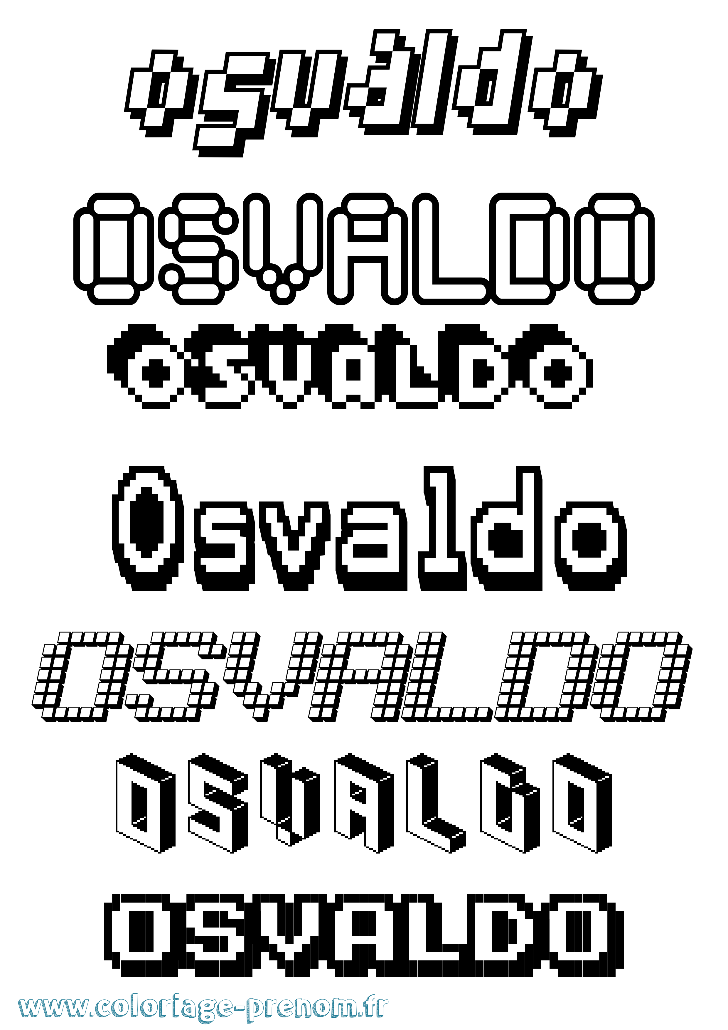 Coloriage Osvaldo Pixel Coloriage prénom Osvaldo Pixel