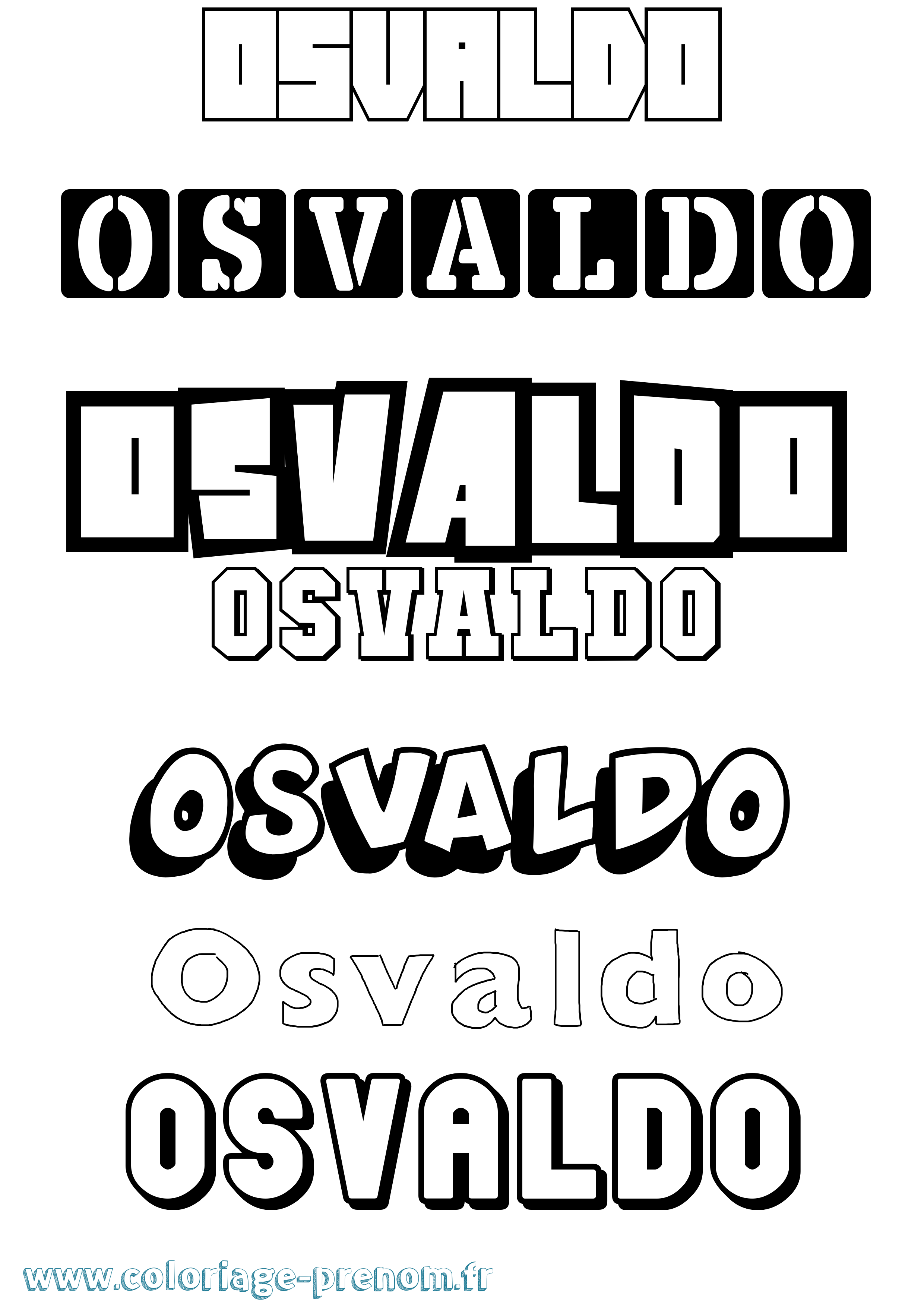 Coloriage Osvaldo Simple Coloriage prénom Osvaldo Simple