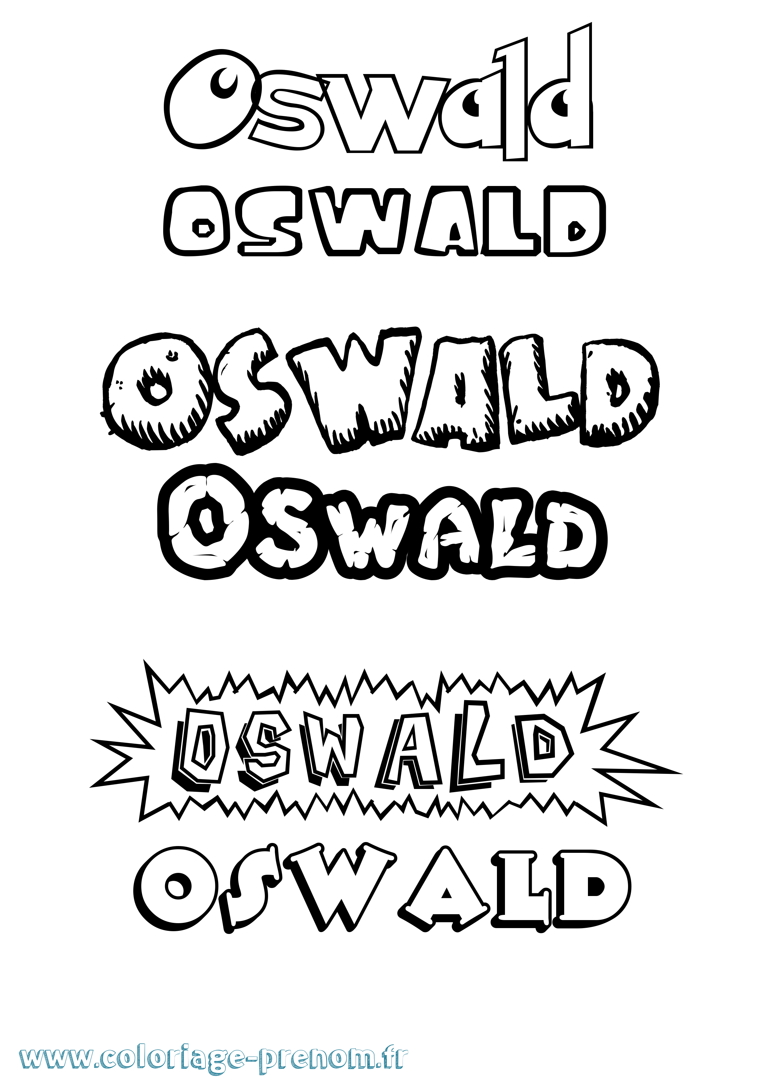 Coloriage Oswald Dessin Animé Coloriage prénom Oswald Dessin Animé