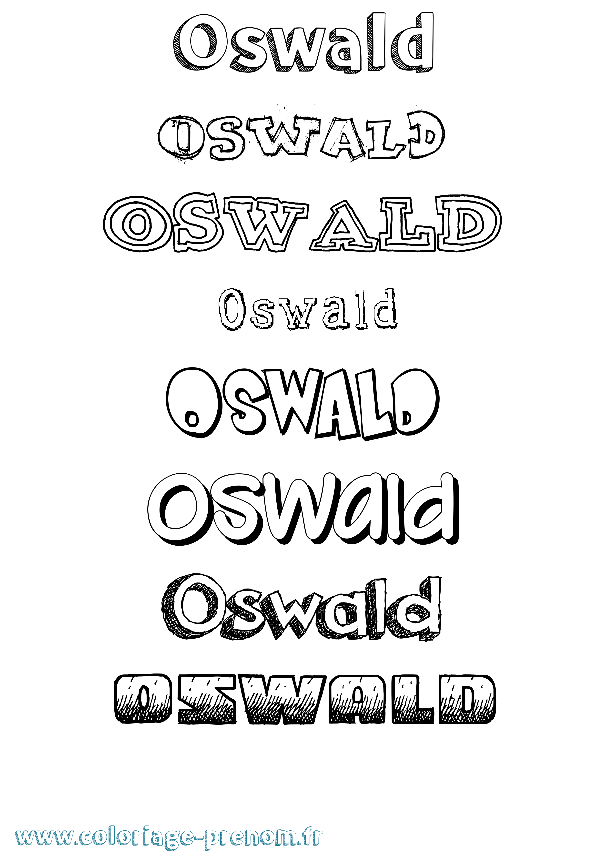 Coloriage Oswald Dessiné Coloriage prénom Oswald Dessiné