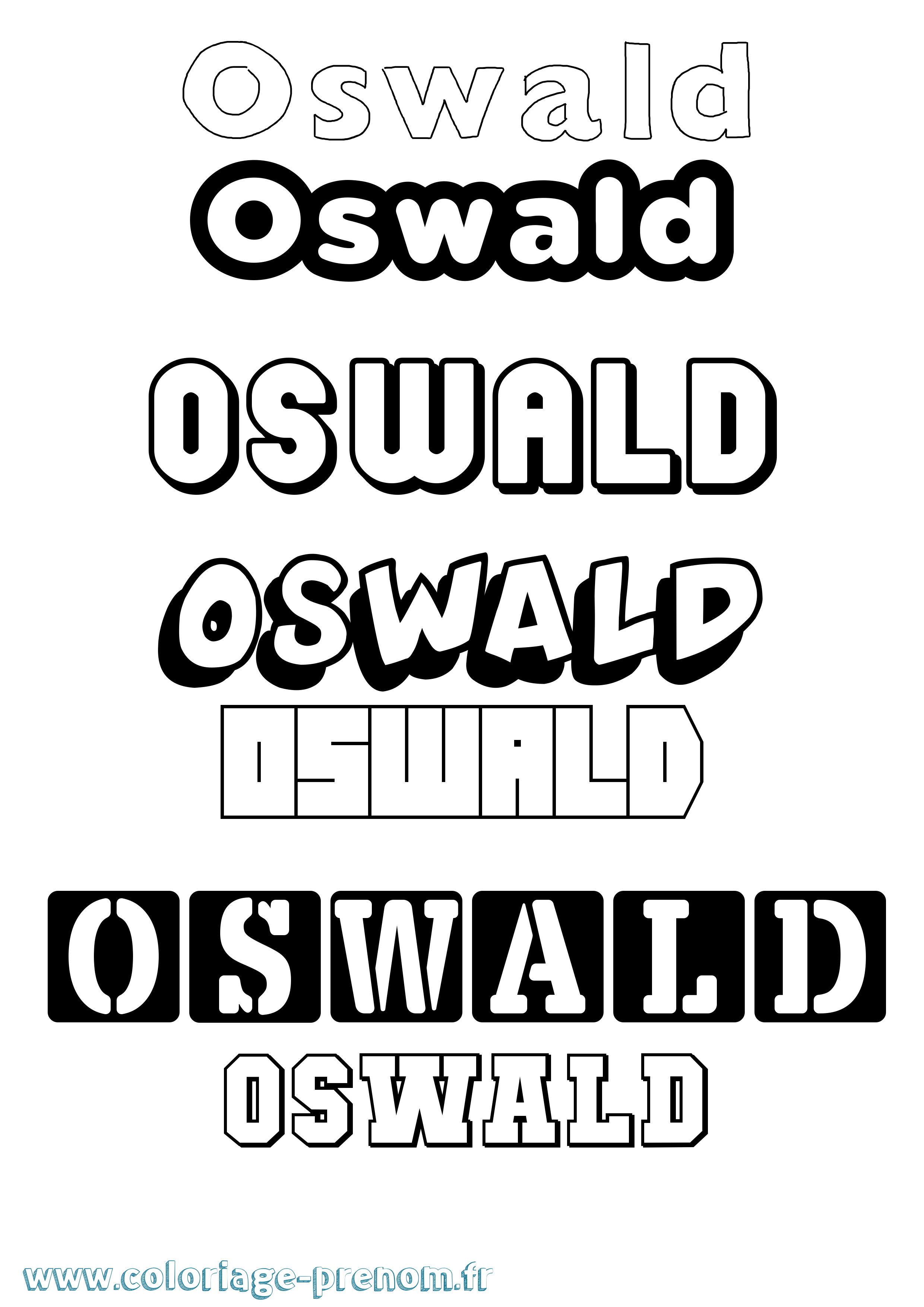 Coloriage Oswald Simple Coloriage prénom Oswald Simple