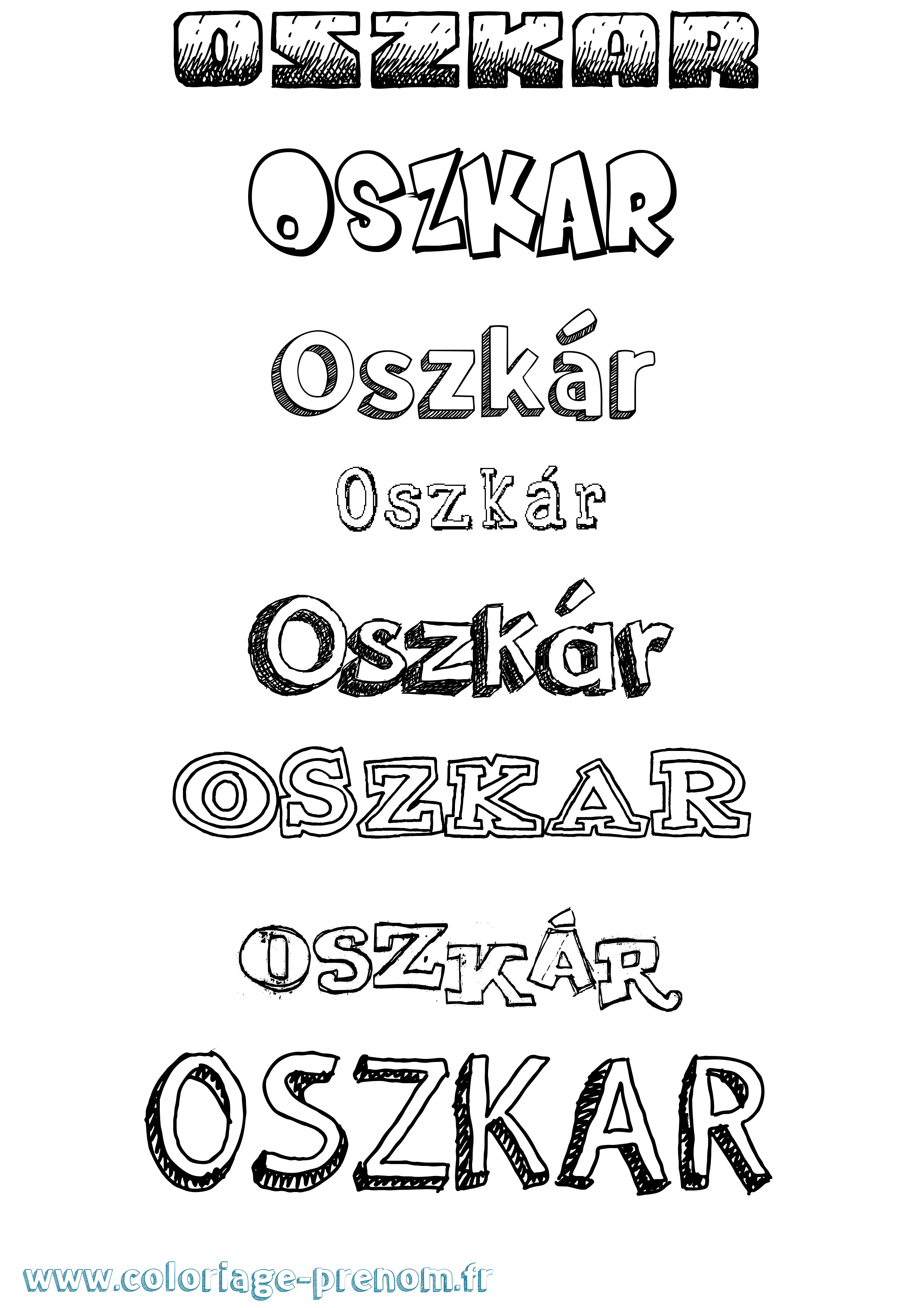Coloriage Oszkár Dessiné Coloriage prénom Oszkár Dessiné