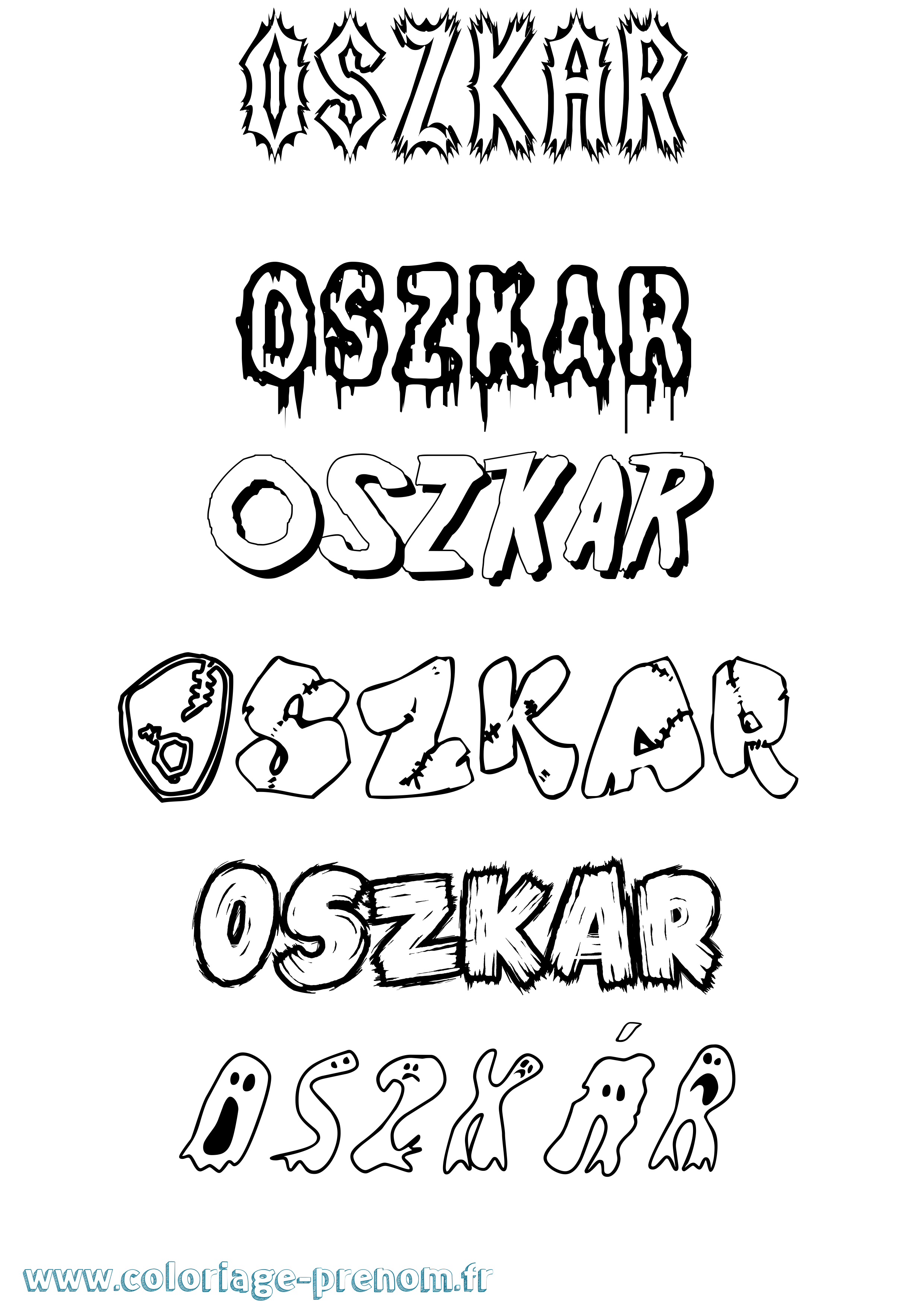 Coloriage Oszkár Frisson Coloriage prénom Oszkár Frisson