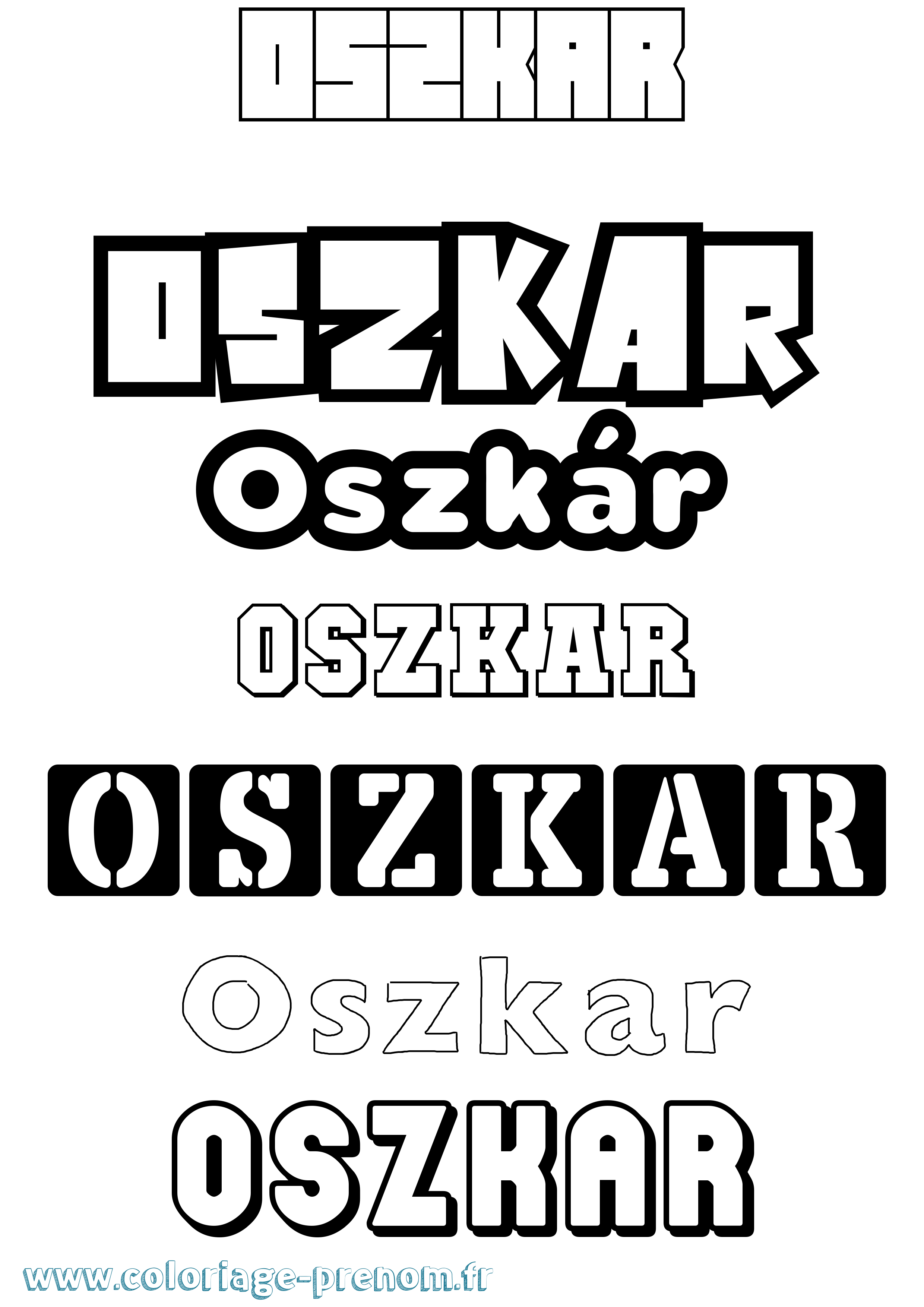 Coloriage Oszkár Simple Coloriage prénom Oszkár Simple