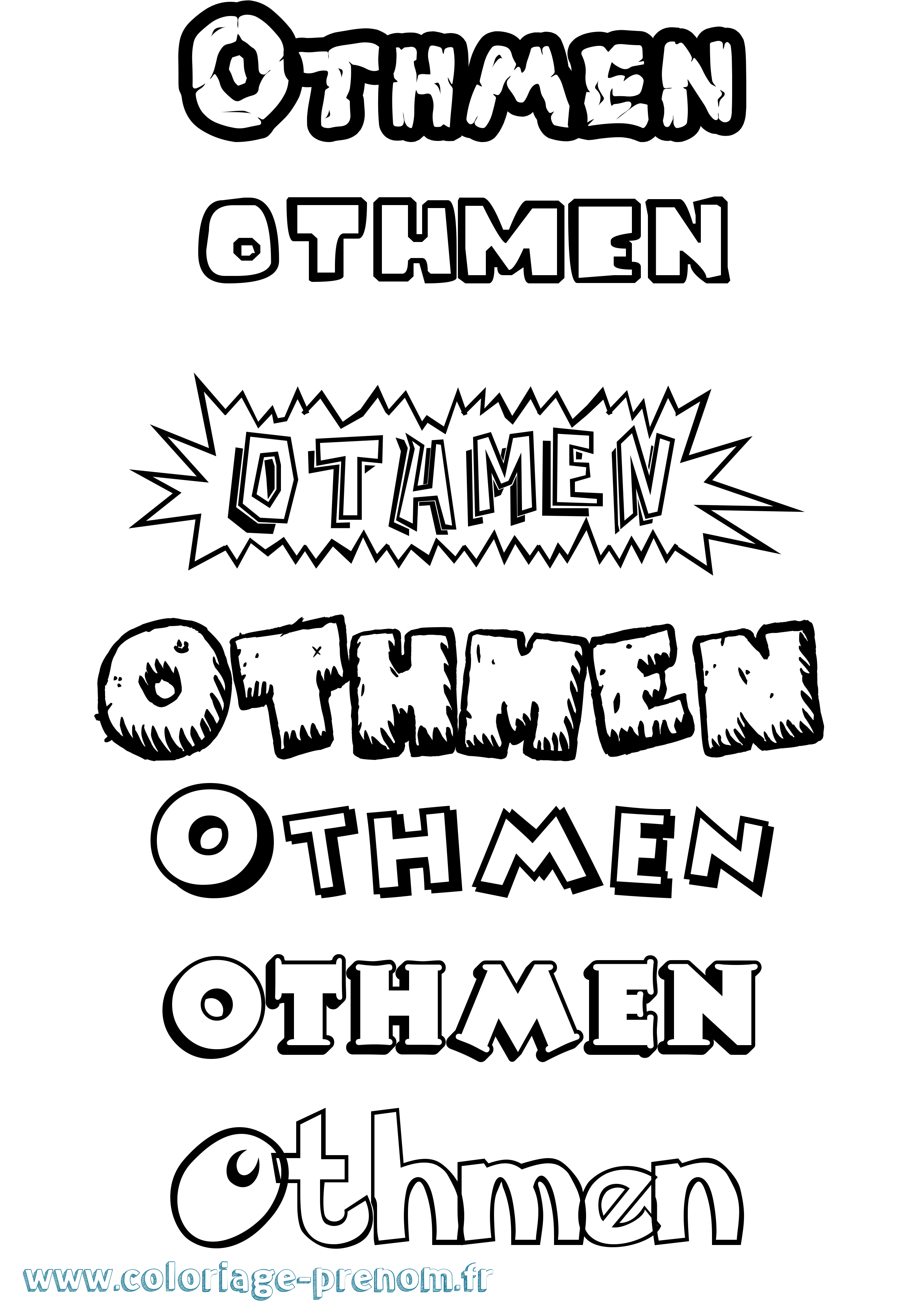 Coloriage Othmen Dessin Animé Coloriage prénom Othmen Dessin Animé