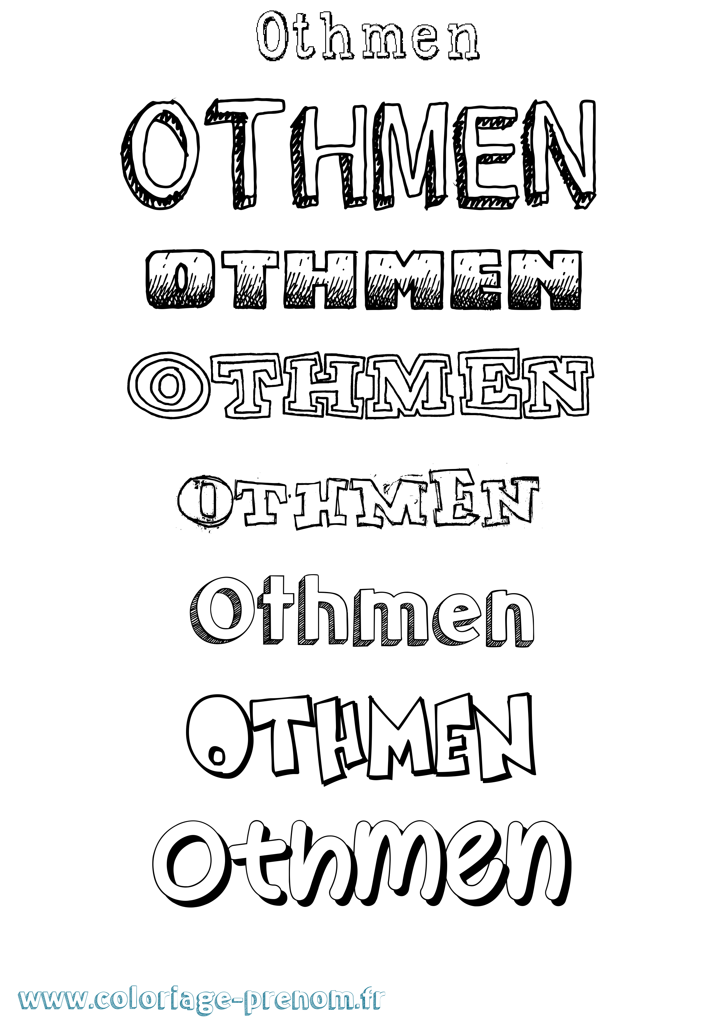 Coloriage Othmen Dessiné Coloriage prénom Othmen Dessiné
