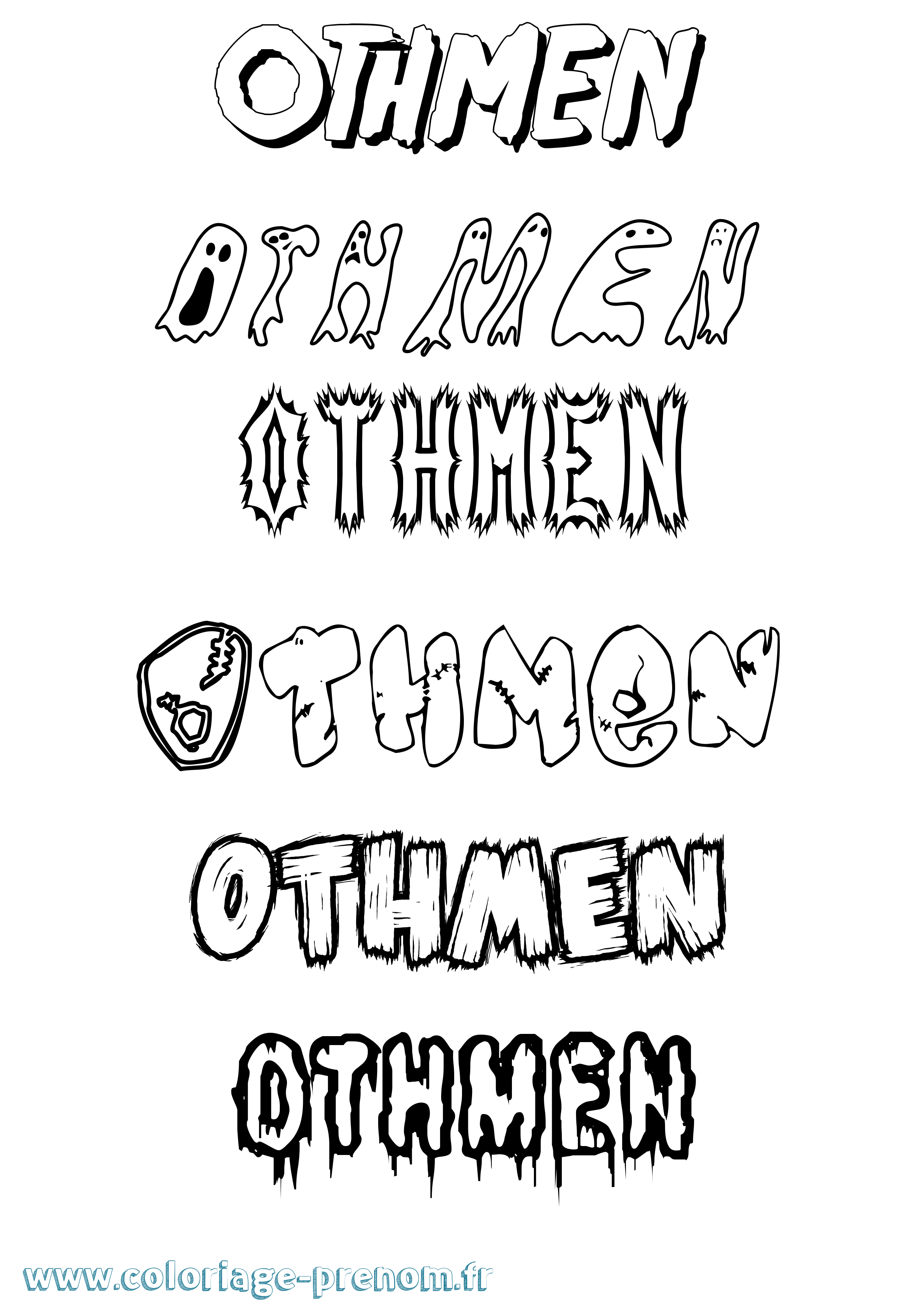 Coloriage Othmen Frisson Coloriage prénom Othmen Frisson