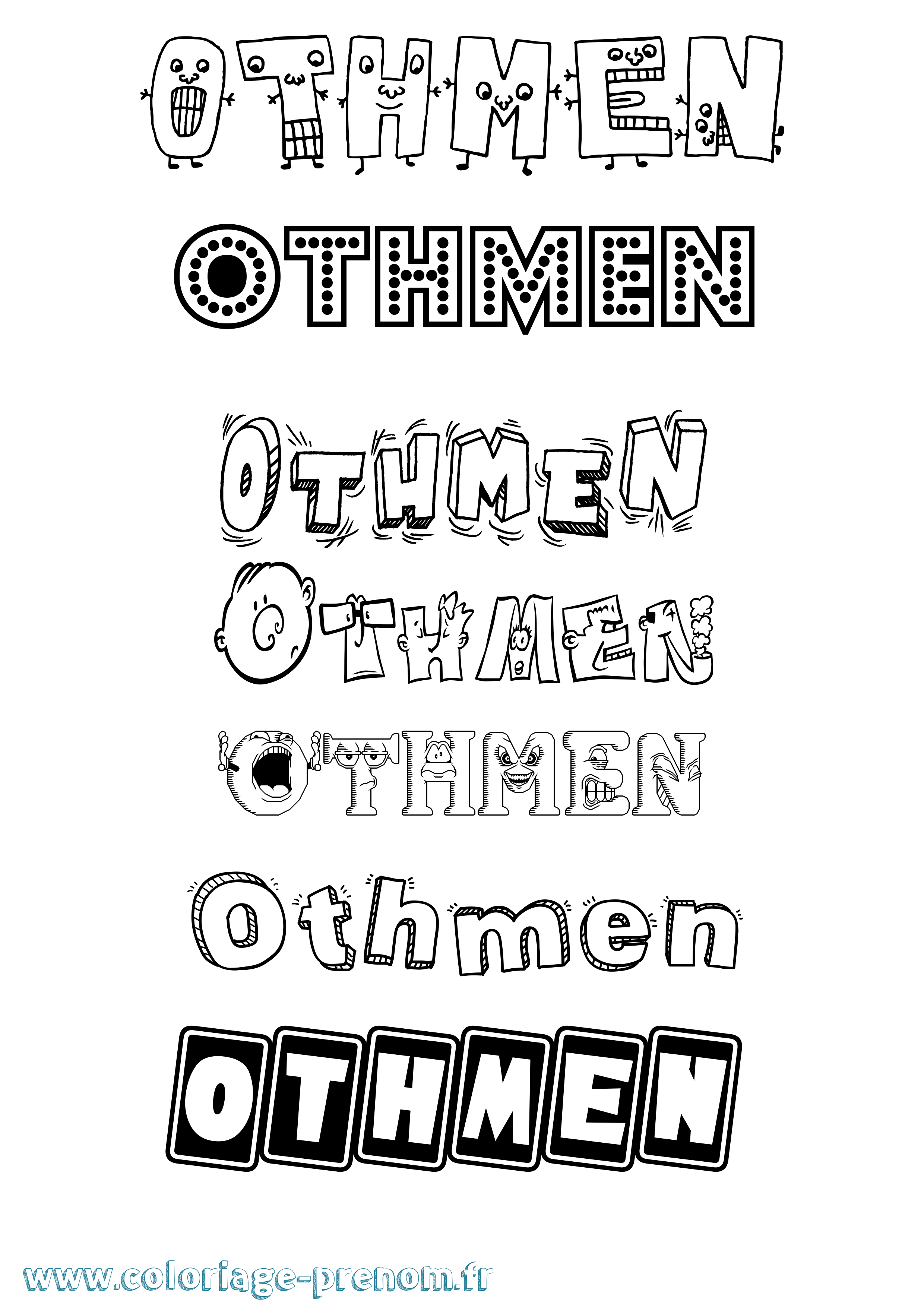 Coloriage Othmen Fun Coloriage prénom Othmen Fun