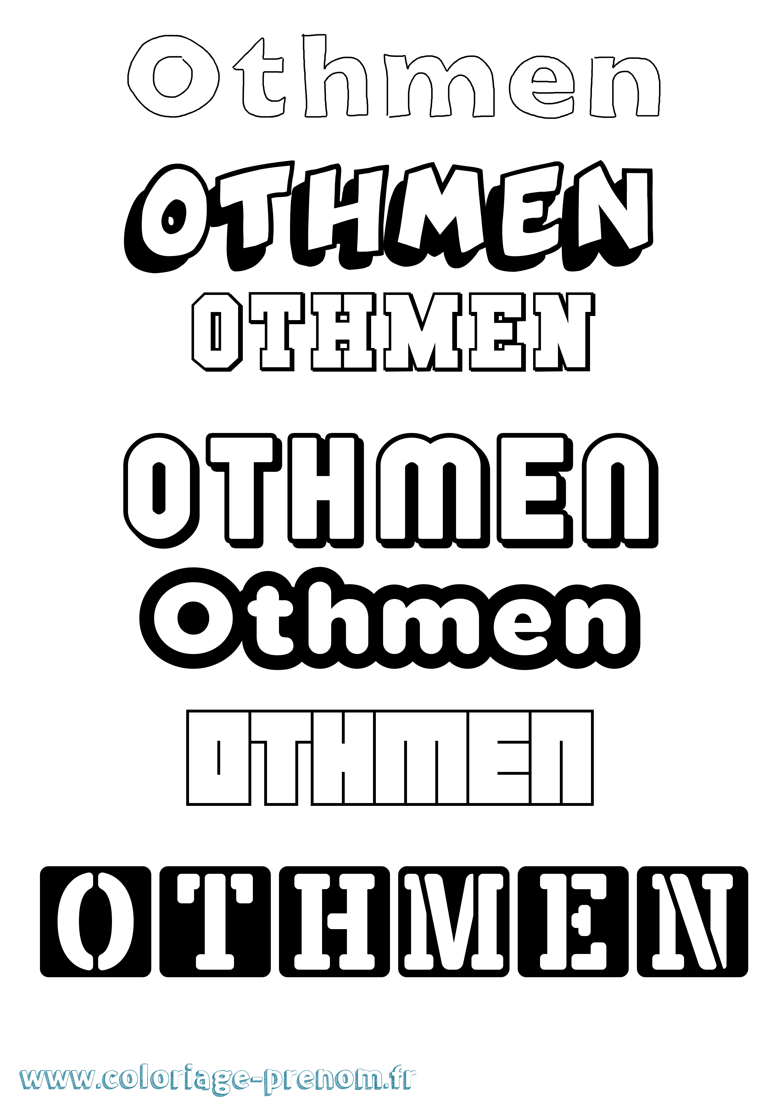 Coloriage Othmen Simple Coloriage prénom Othmen Simple