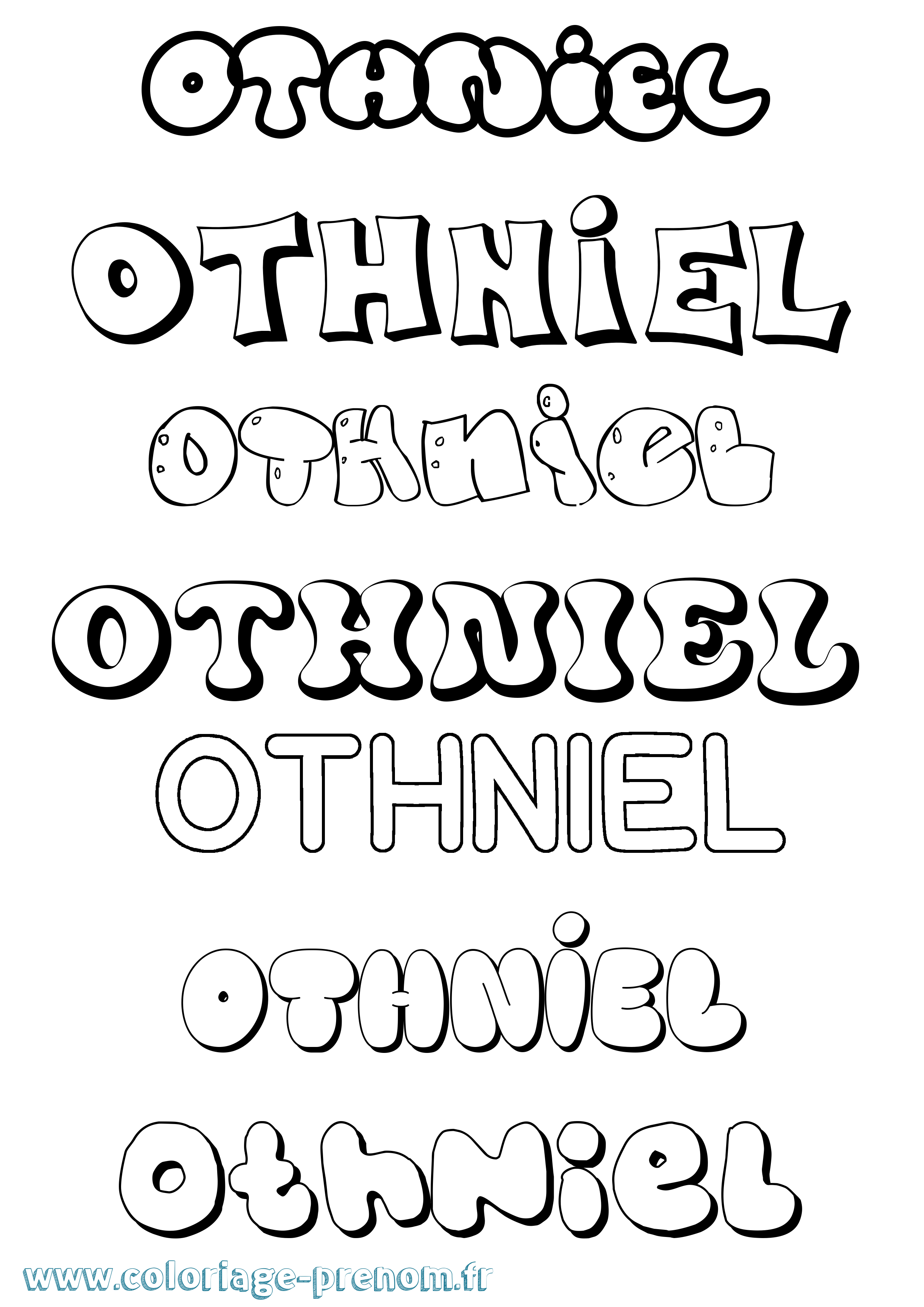 Coloriage Othniel Bubble Coloriage prénom Othniel Bubble