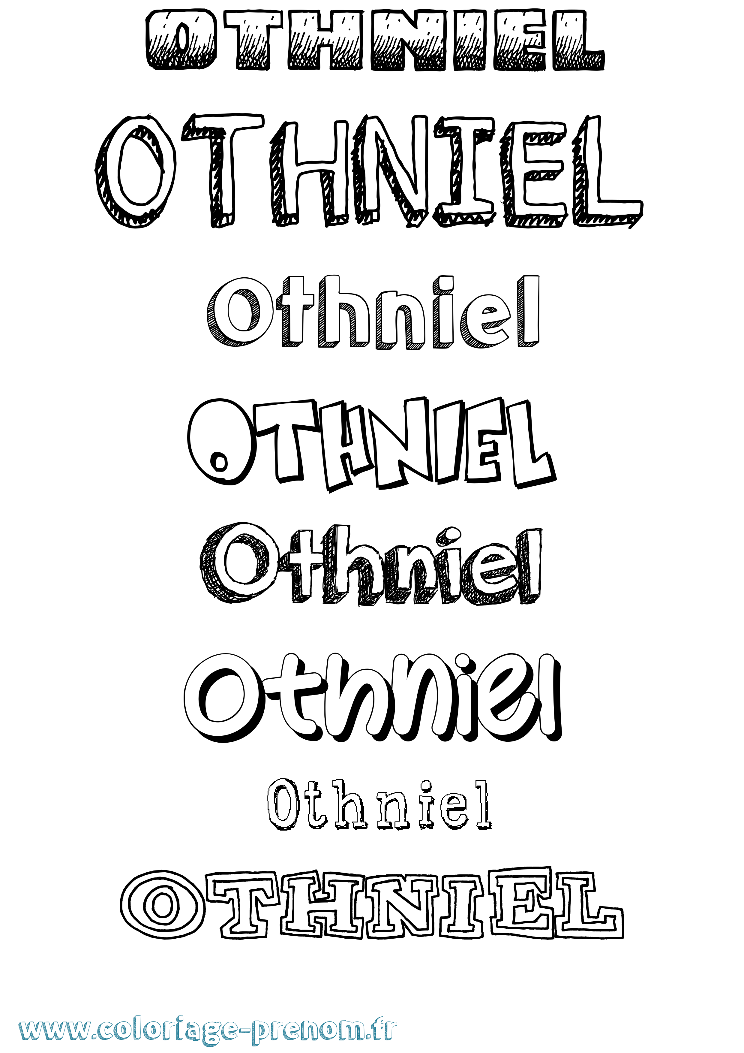 Coloriage Othniel Dessiné Coloriage prénom Othniel Dessiné