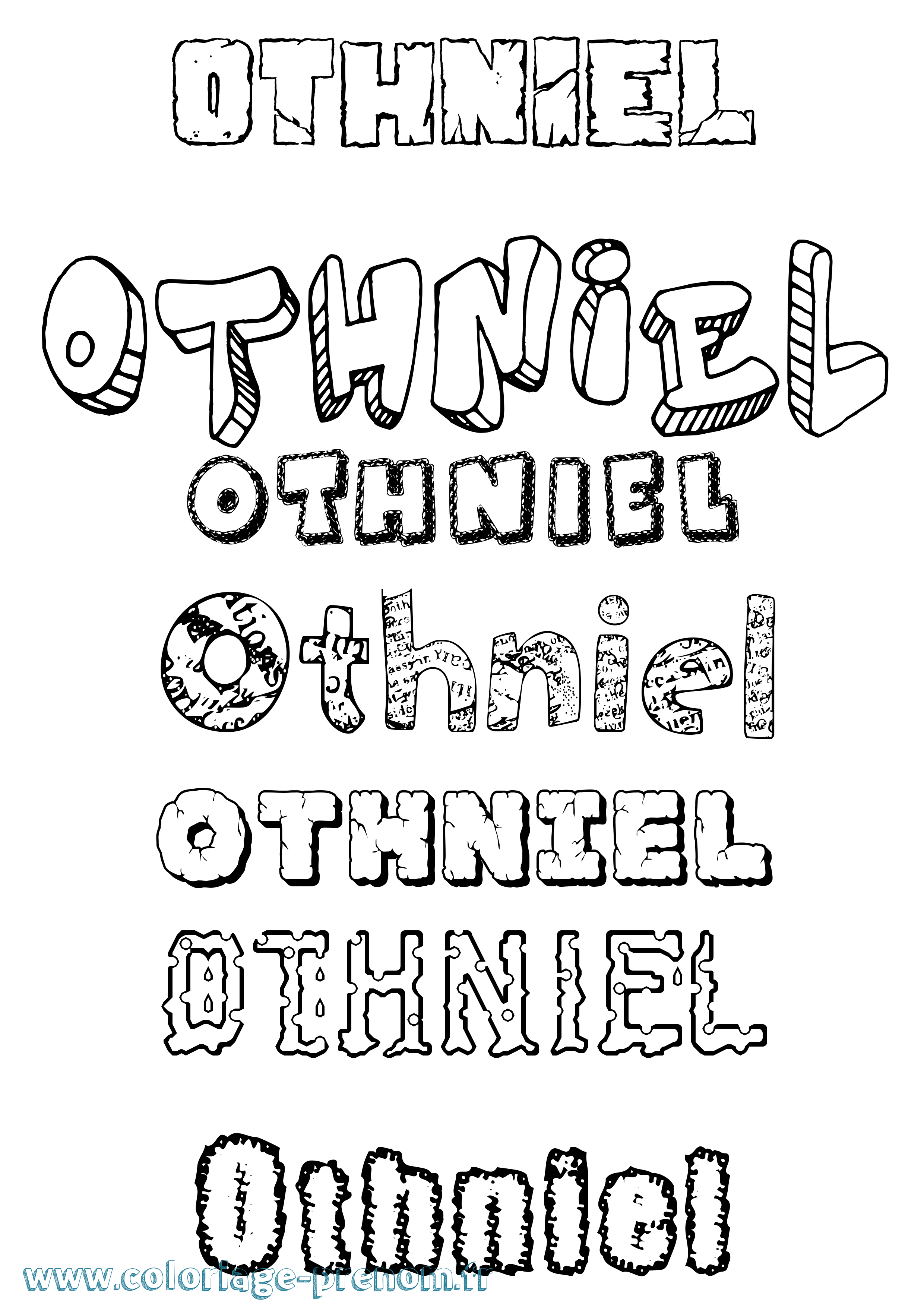 Coloriage Othniel Destructuré Coloriage prénom Othniel Destructuré