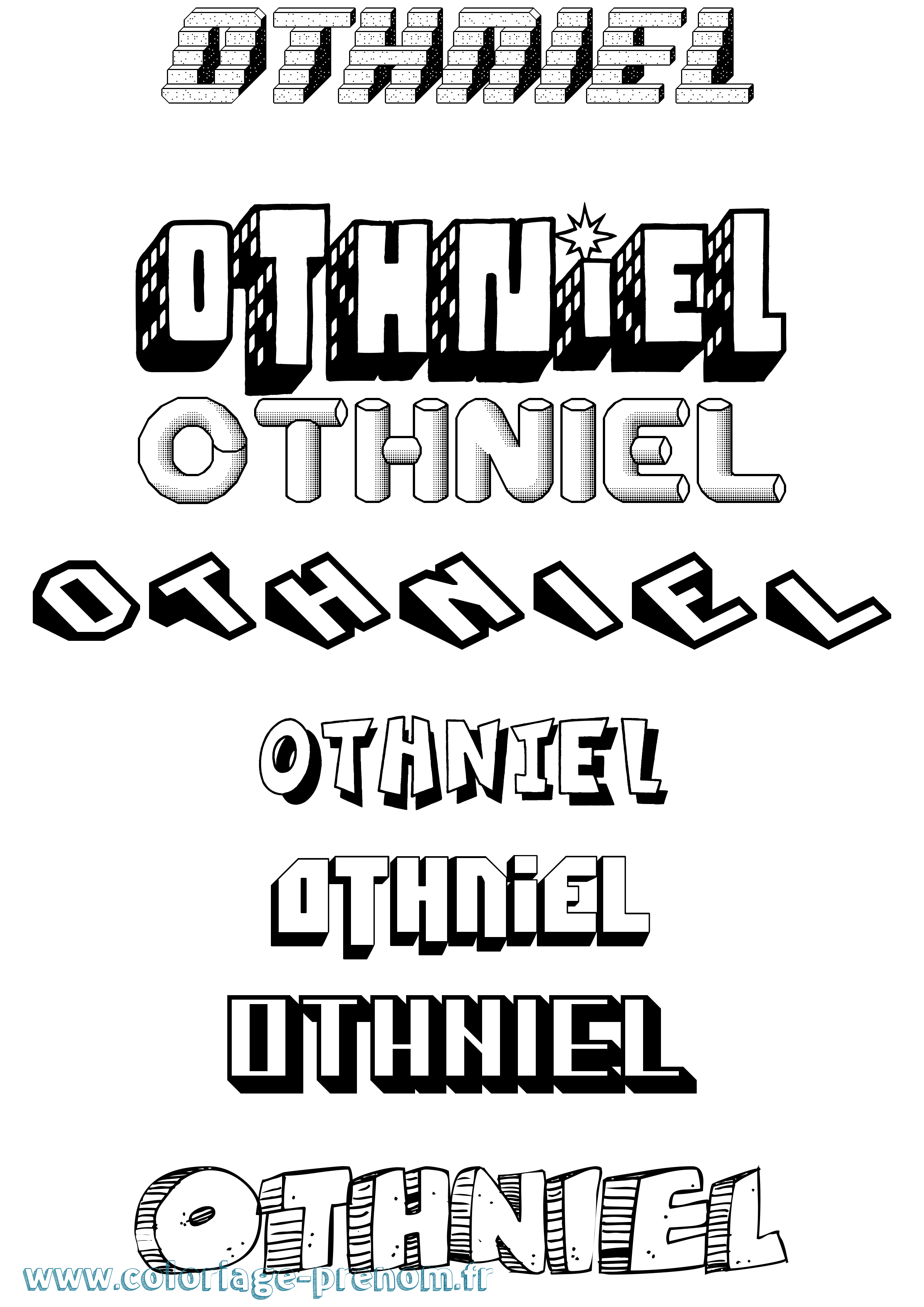 Coloriage Othniel Effet 3D Coloriage prénom Othniel Effet 3D