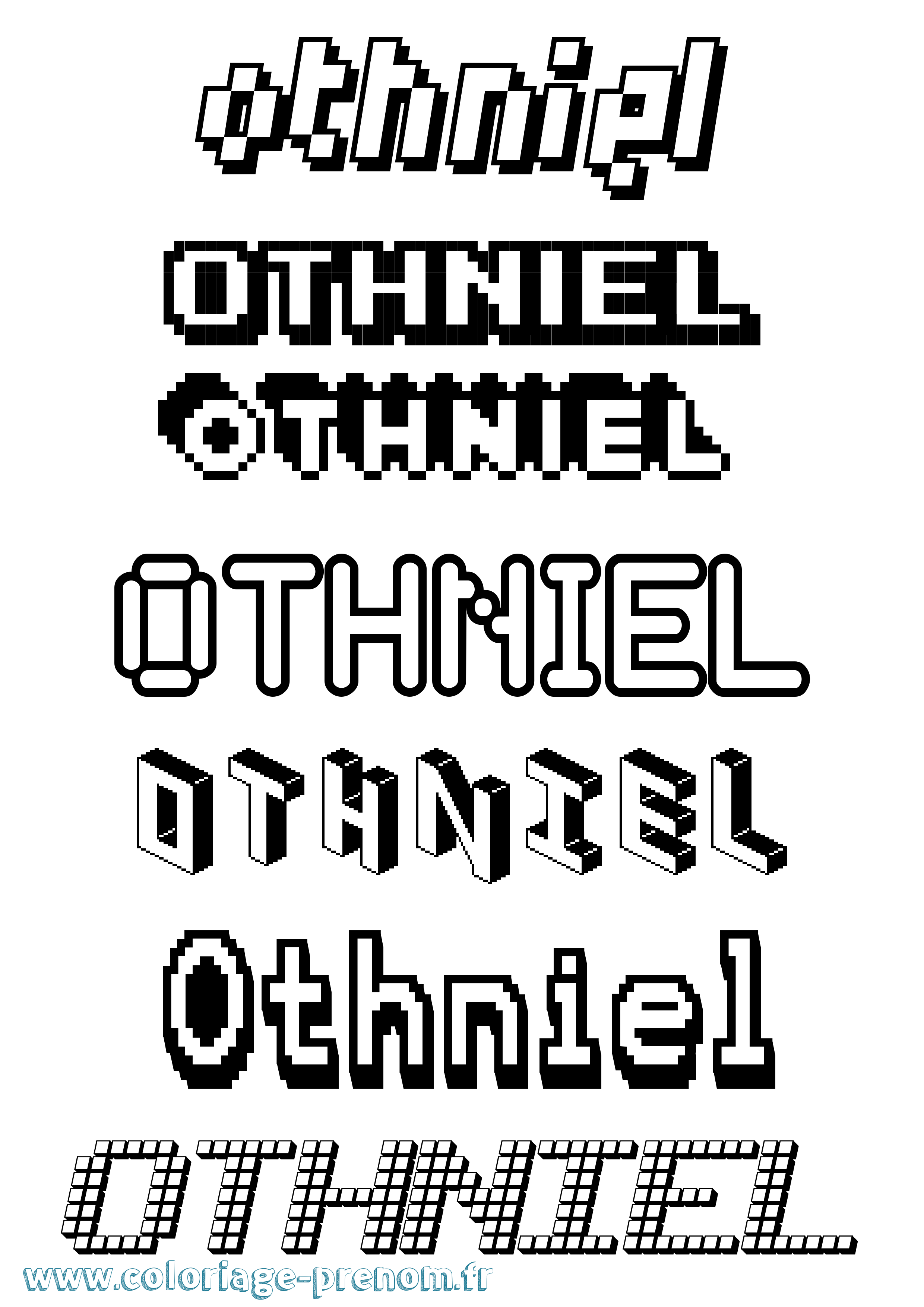 Coloriage Othniel Pixel Coloriage prénom Othniel Pixel