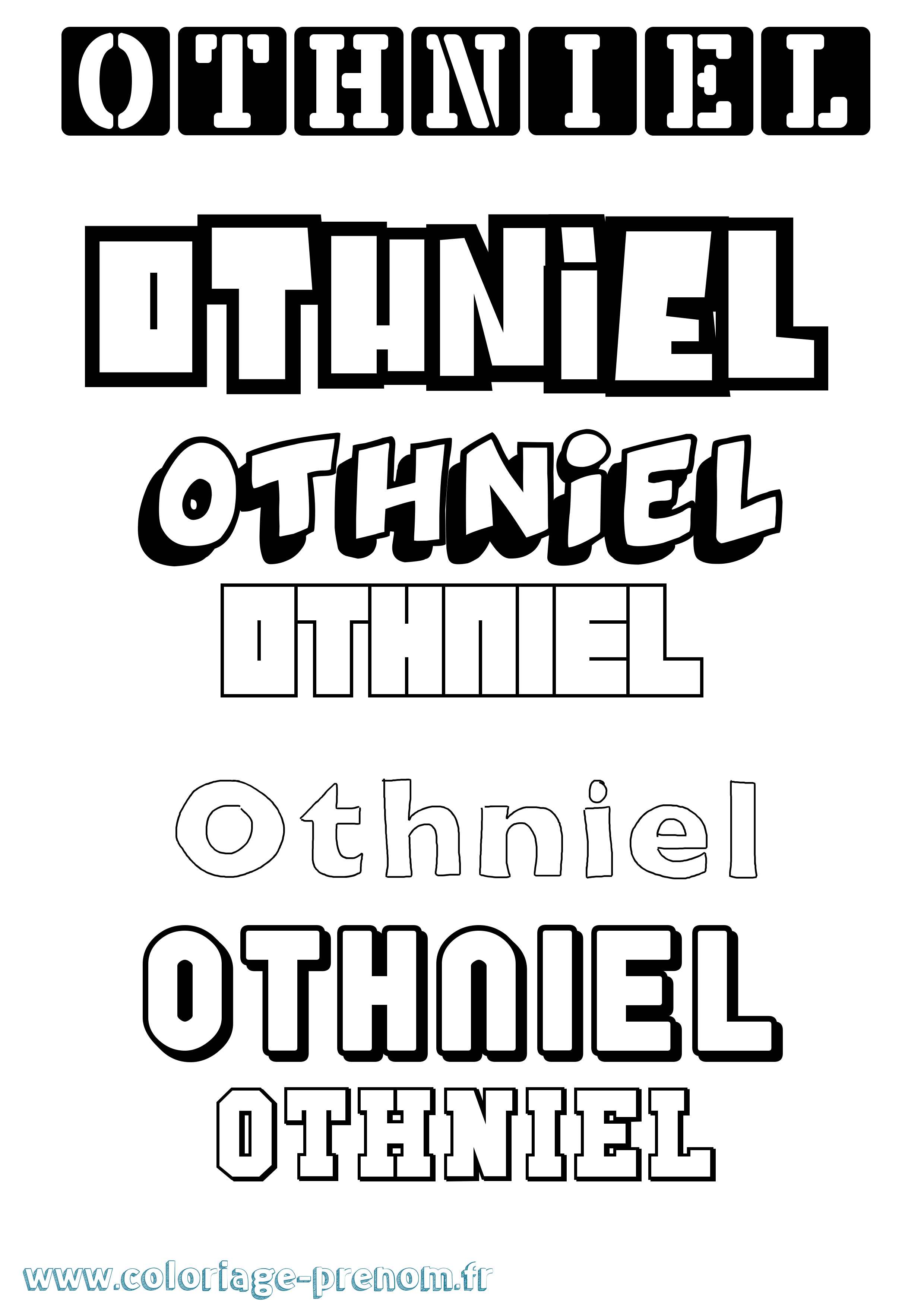 Coloriage Othniel Simple Coloriage prénom Othniel Simple