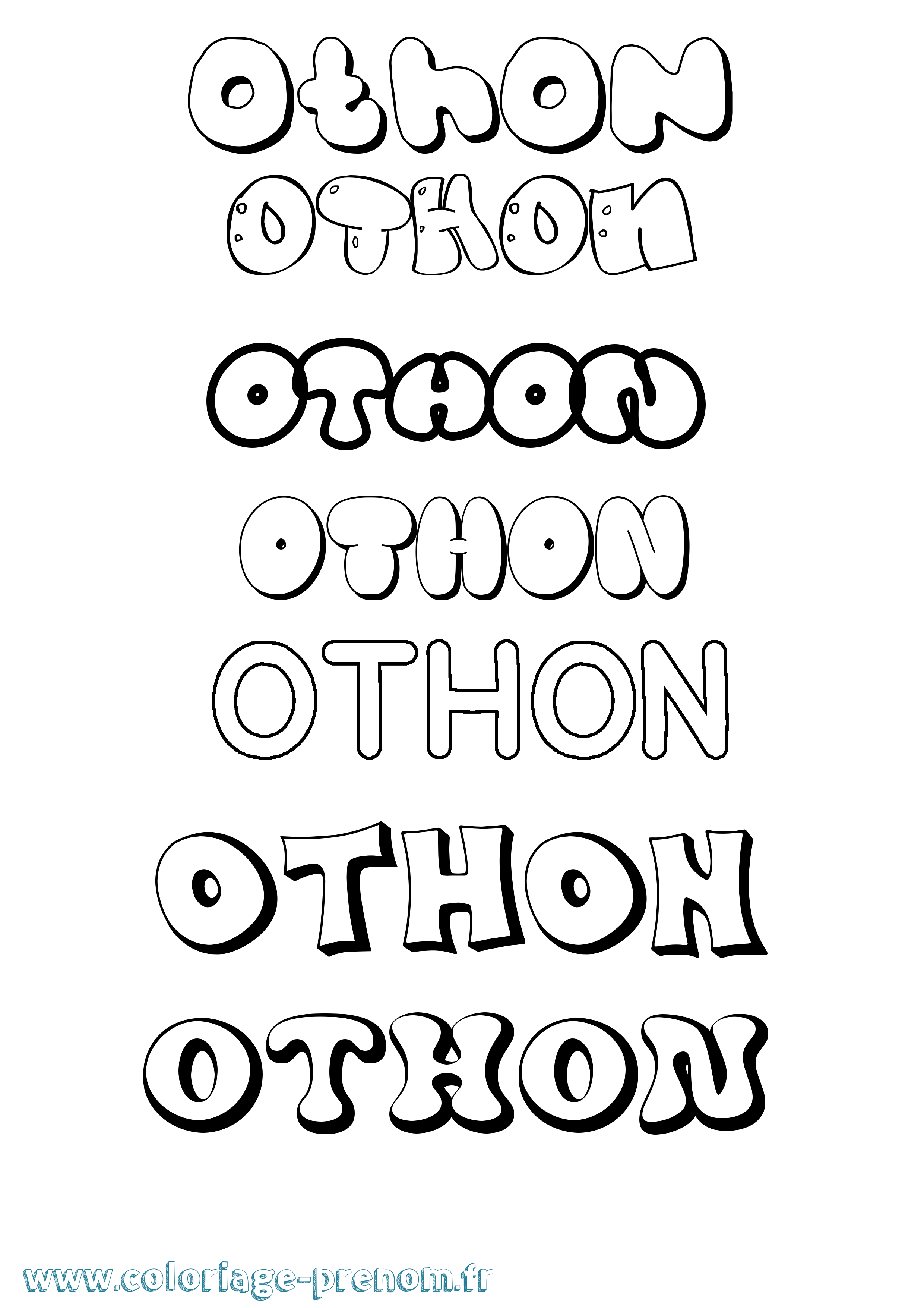 Coloriage Othon Bubble Coloriage prénom Othon Bubble