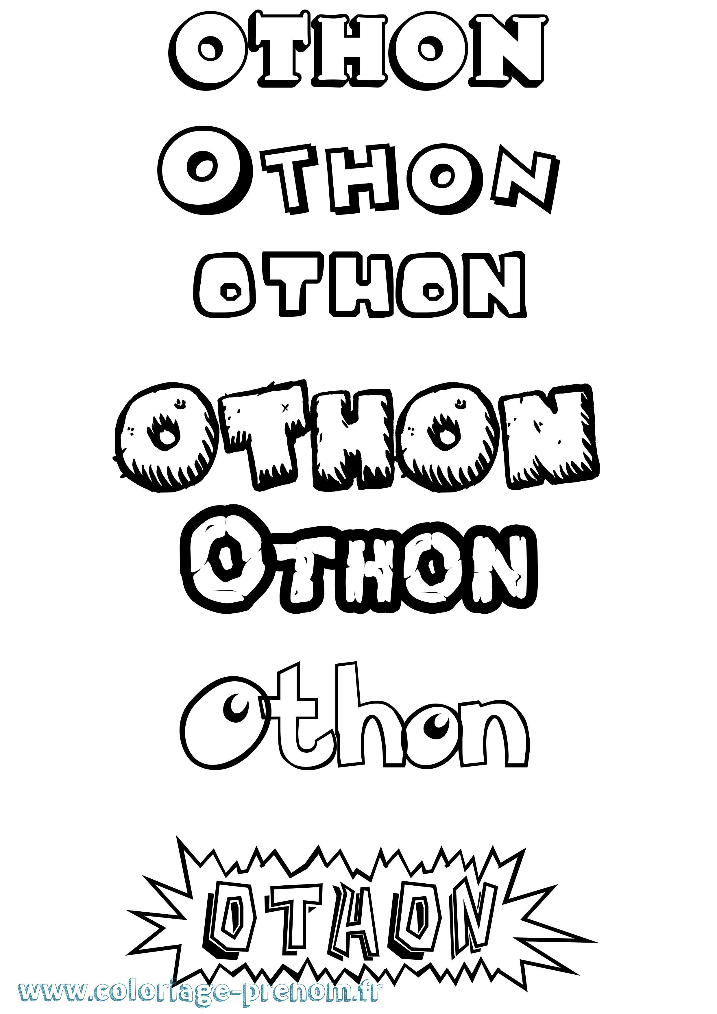 Coloriage Othon Dessin Animé Coloriage prénom Othon Dessin Animé
