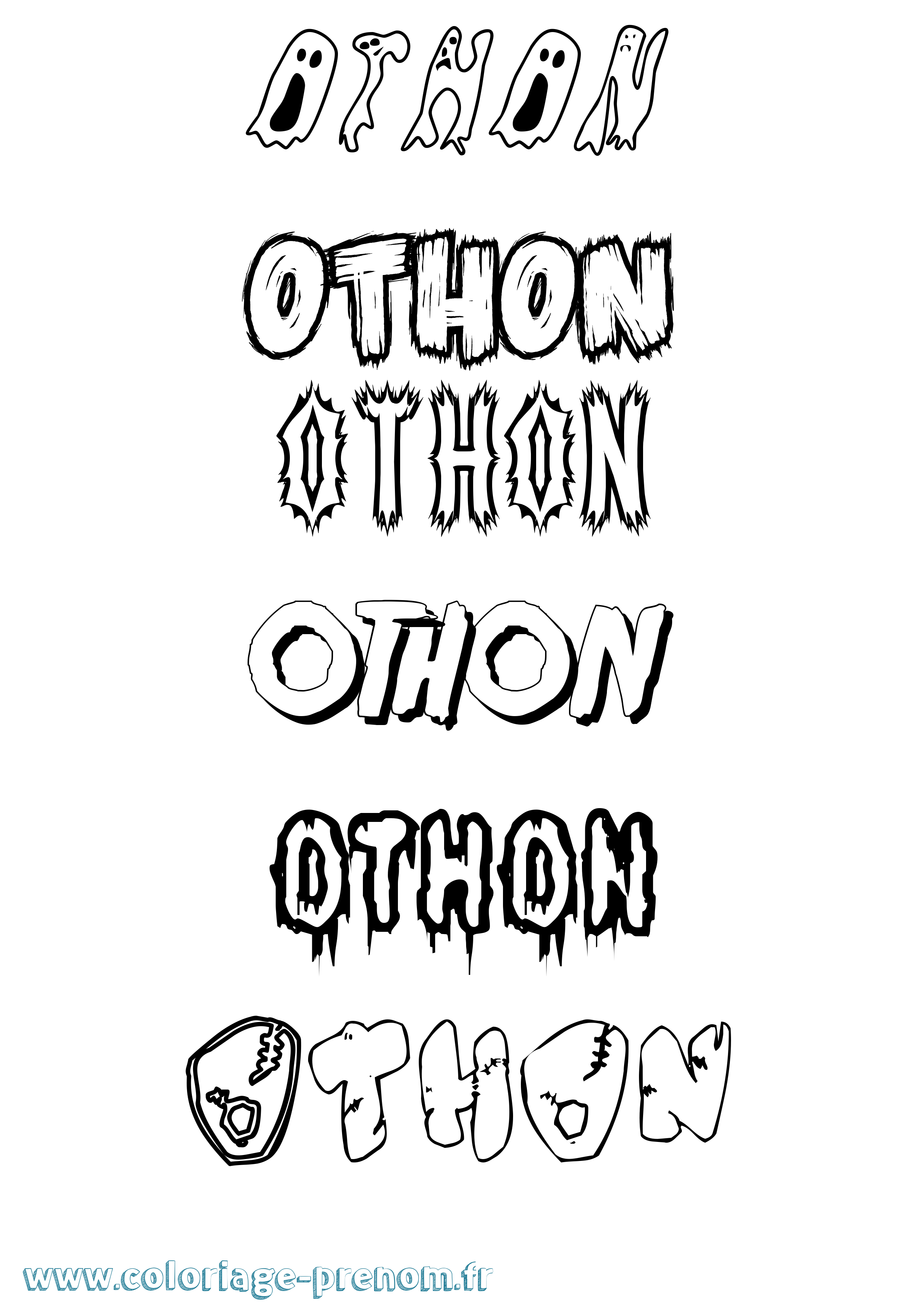 Coloriage Othon Frisson Coloriage prénom Othon Frisson