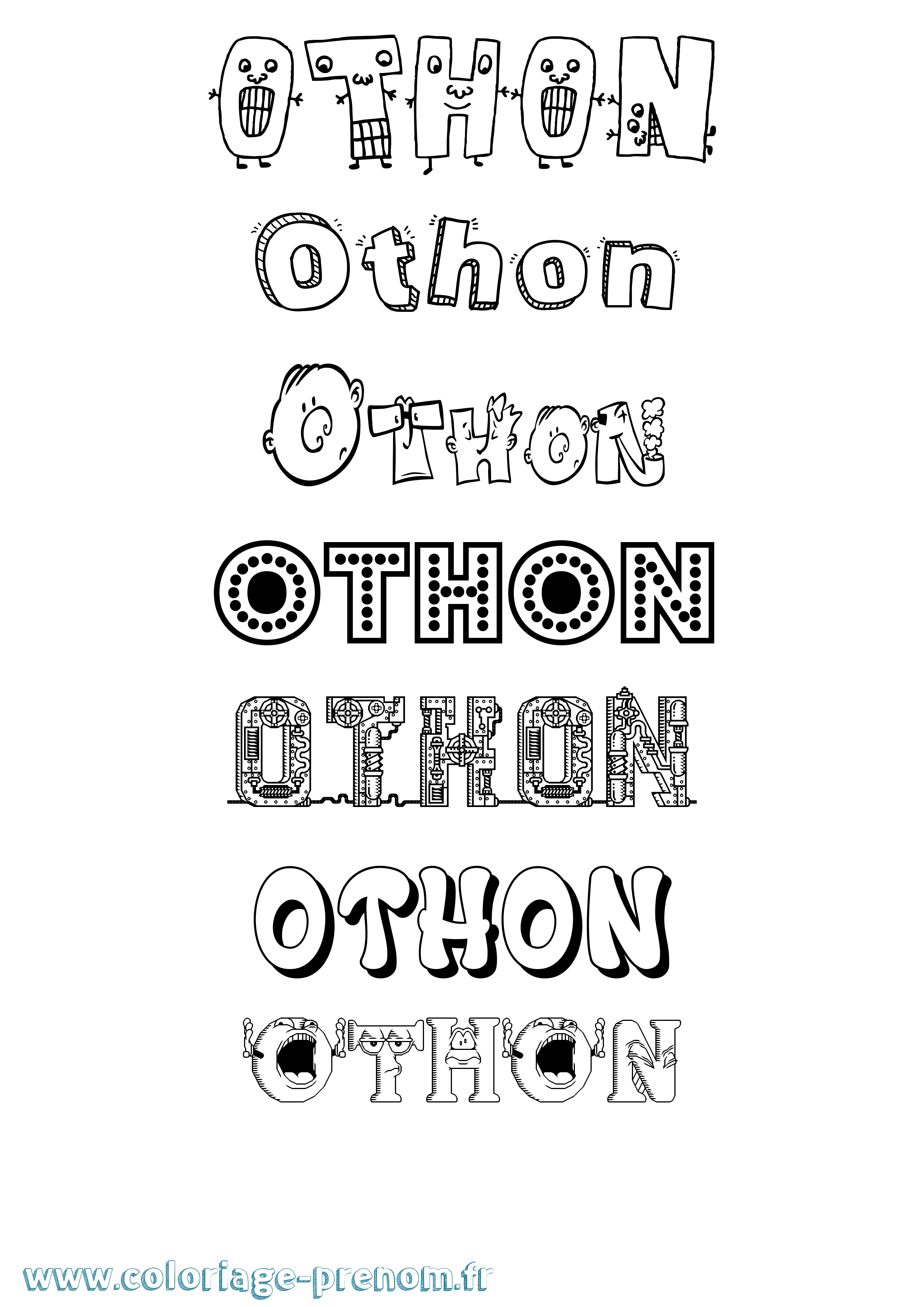 Coloriage Othon Fun Coloriage prénom Othon Fun