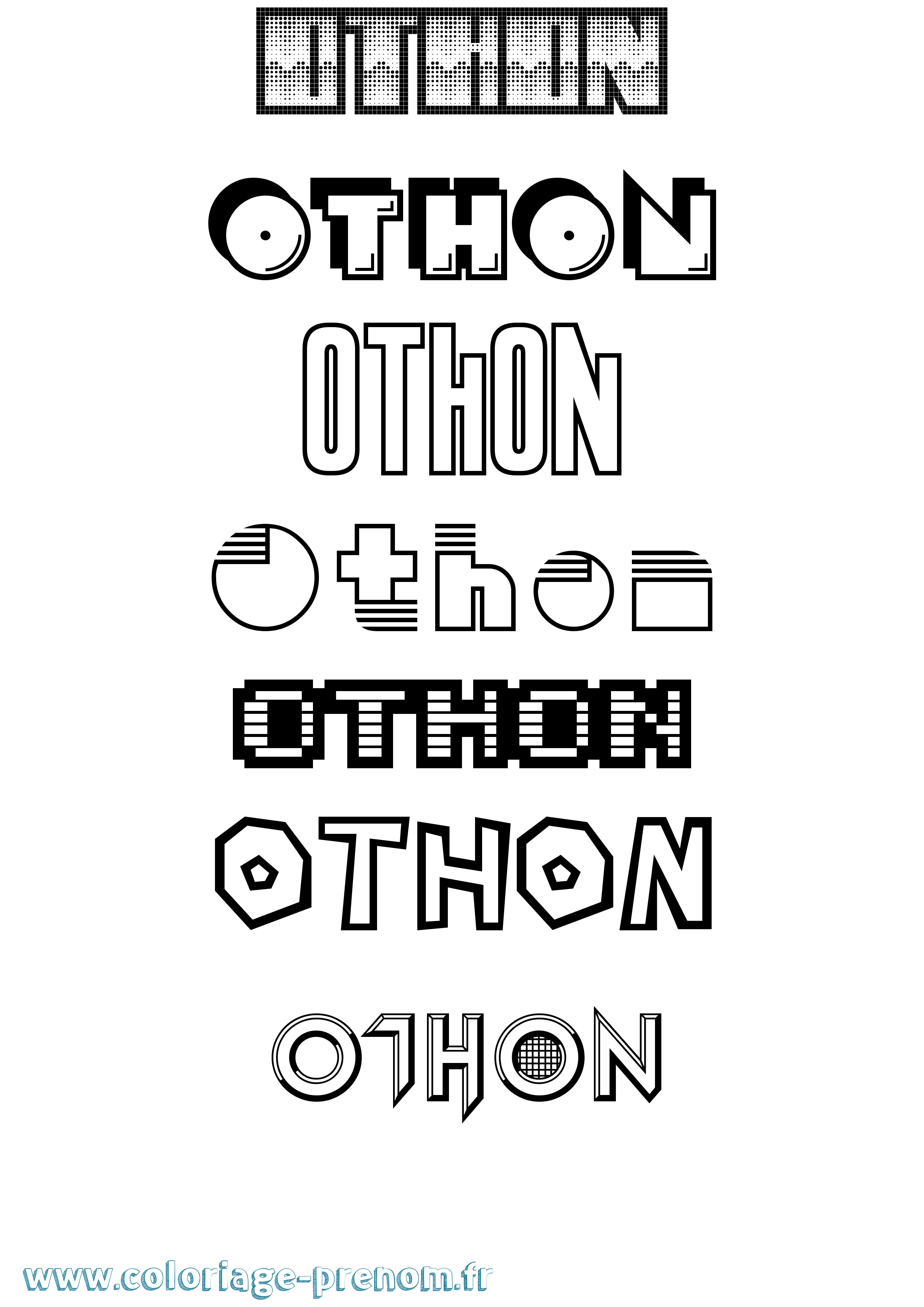 Coloriage Othon Jeux Vidéos Coloriage prénom Othon Jeux Vidéos