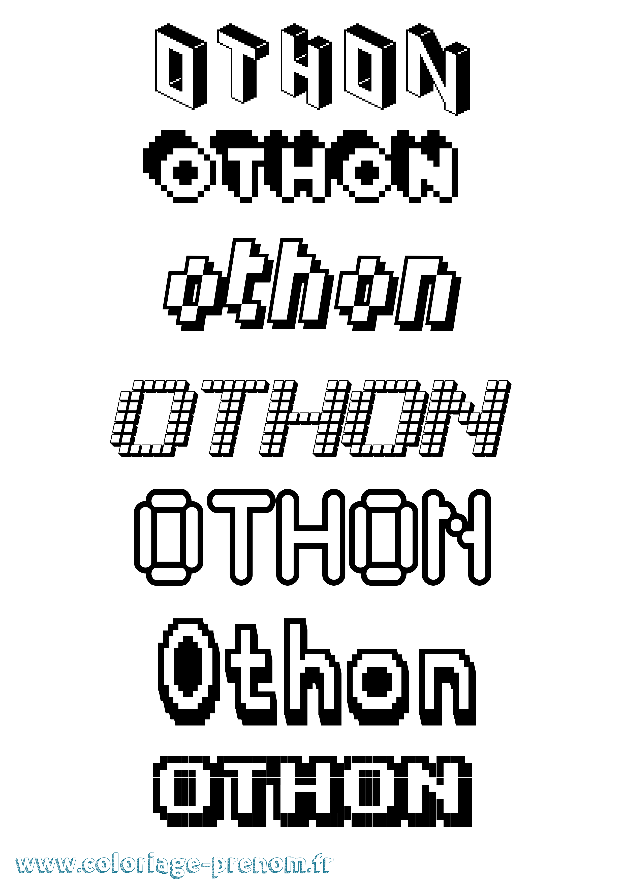 Coloriage Othon Pixel Coloriage prénom Othon Pixel