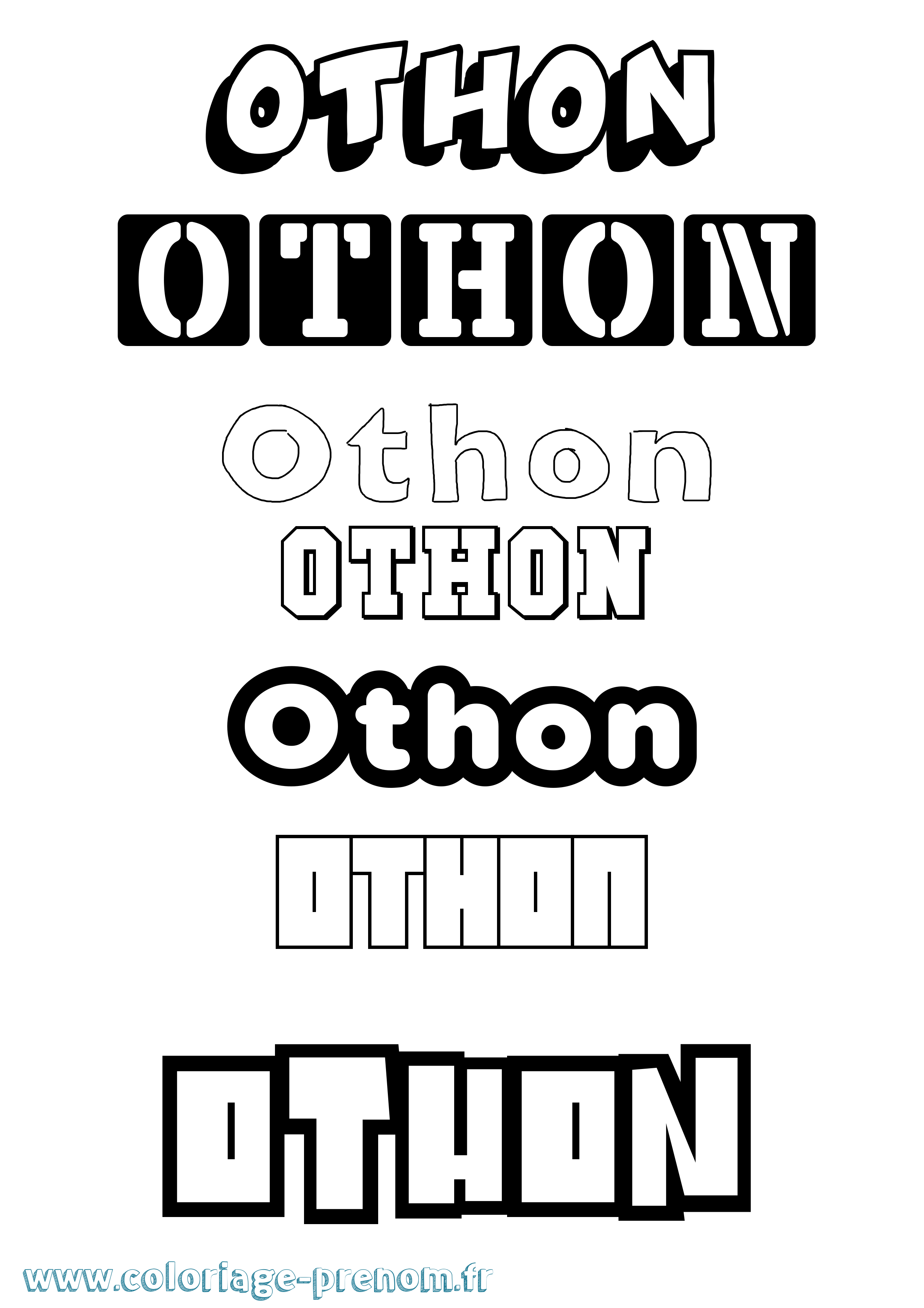 Coloriage Othon Simple Coloriage prénom Othon Simple