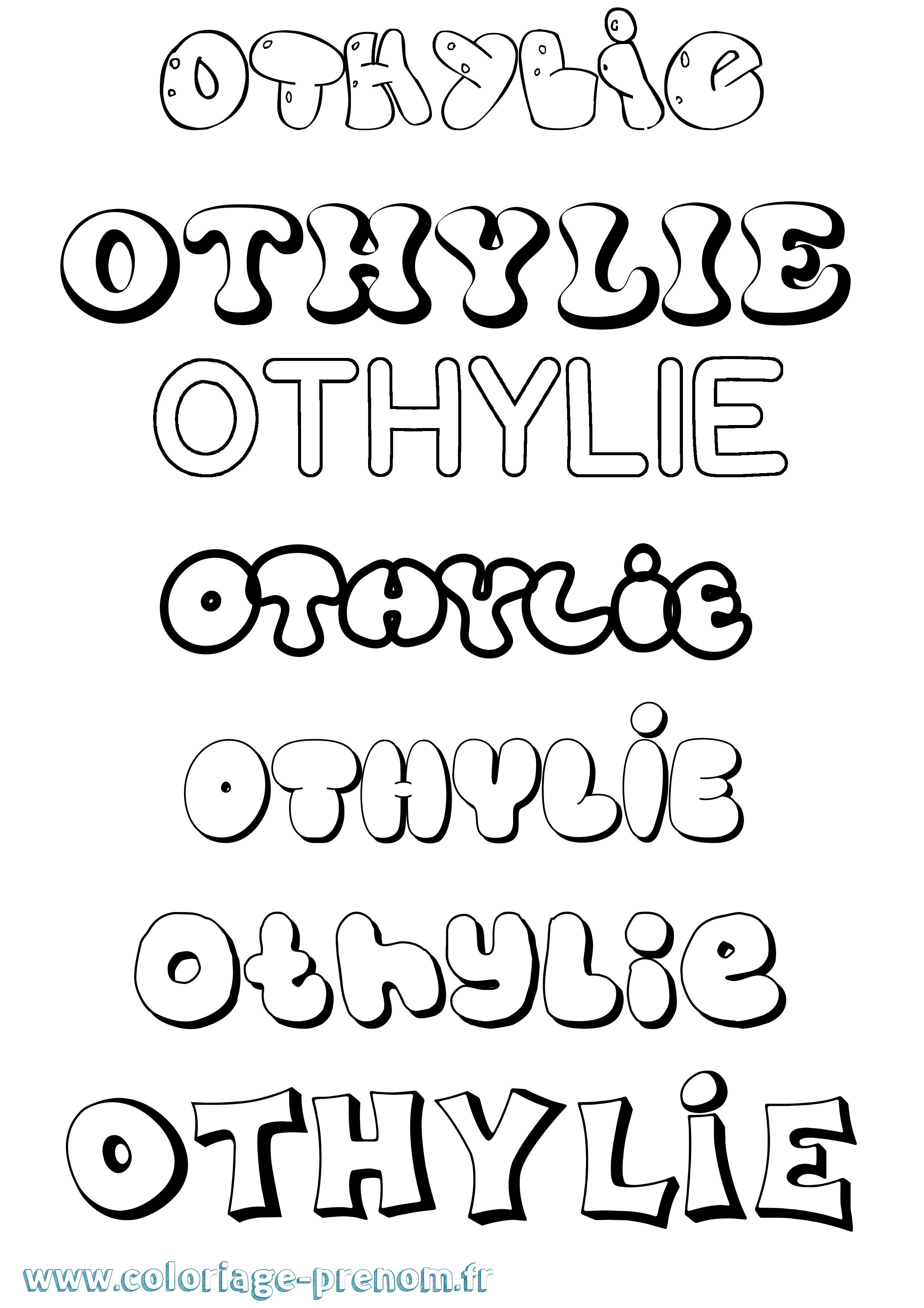 Coloriage Othylie Bubble Coloriage prénom Othylie Bubble