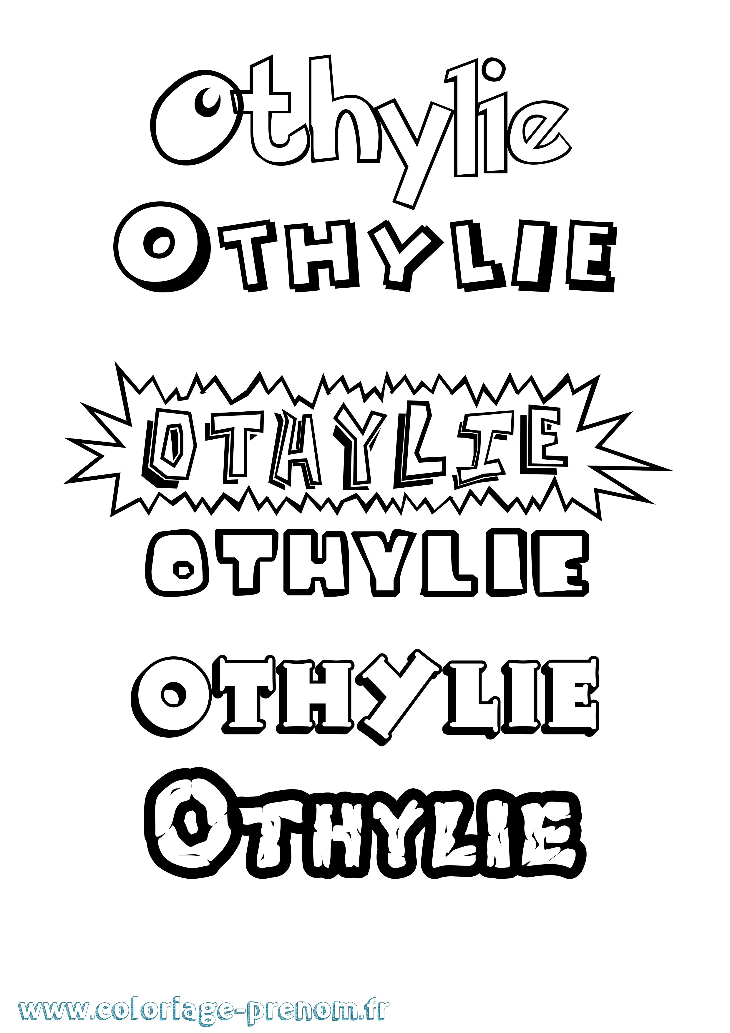 Coloriage Othylie Dessin Animé Coloriage prénom Othylie Dessin Animé