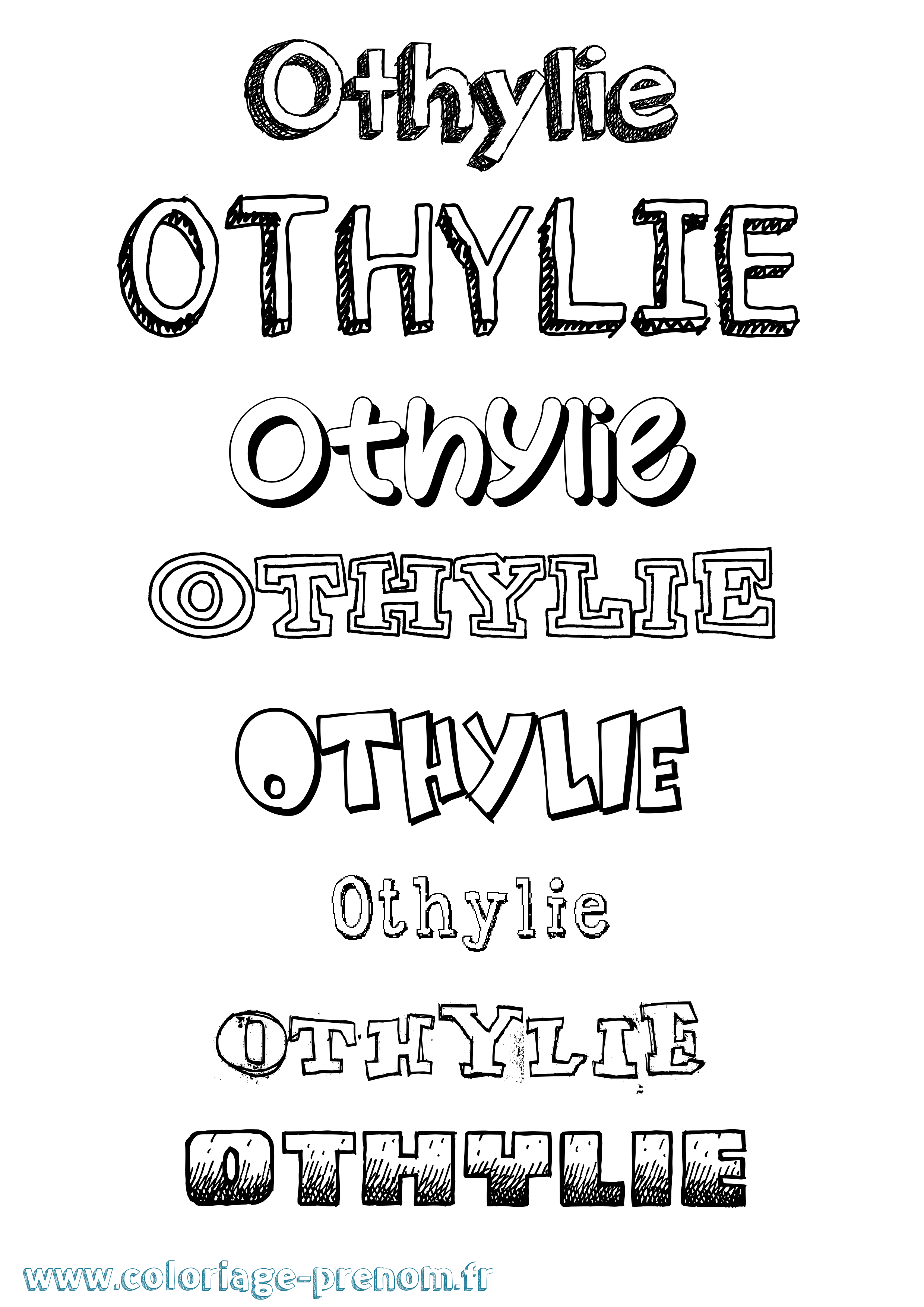 Coloriage Othylie Dessiné Coloriage prénom Othylie Dessiné