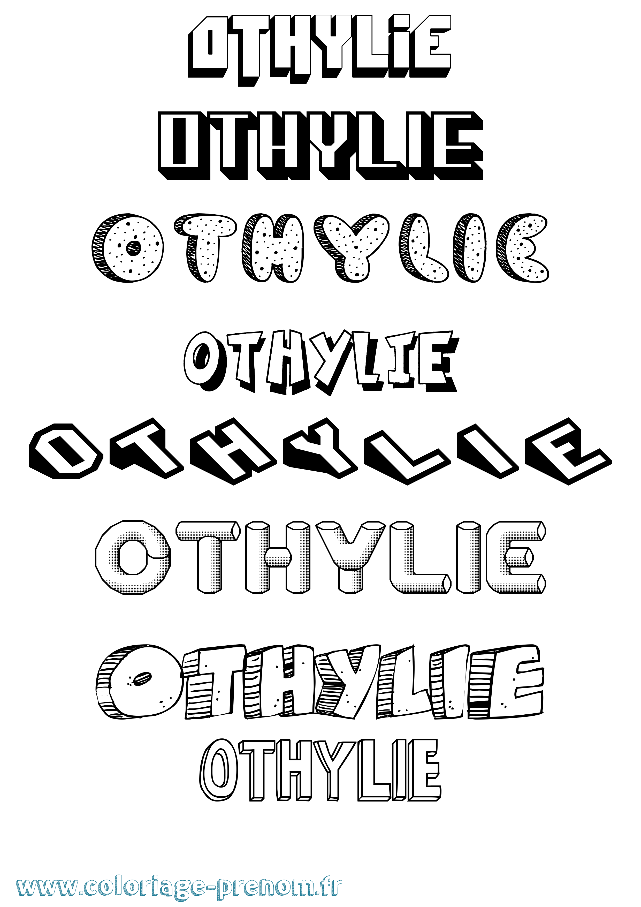Coloriage Othylie Effet 3D Coloriage prénom Othylie Effet 3D