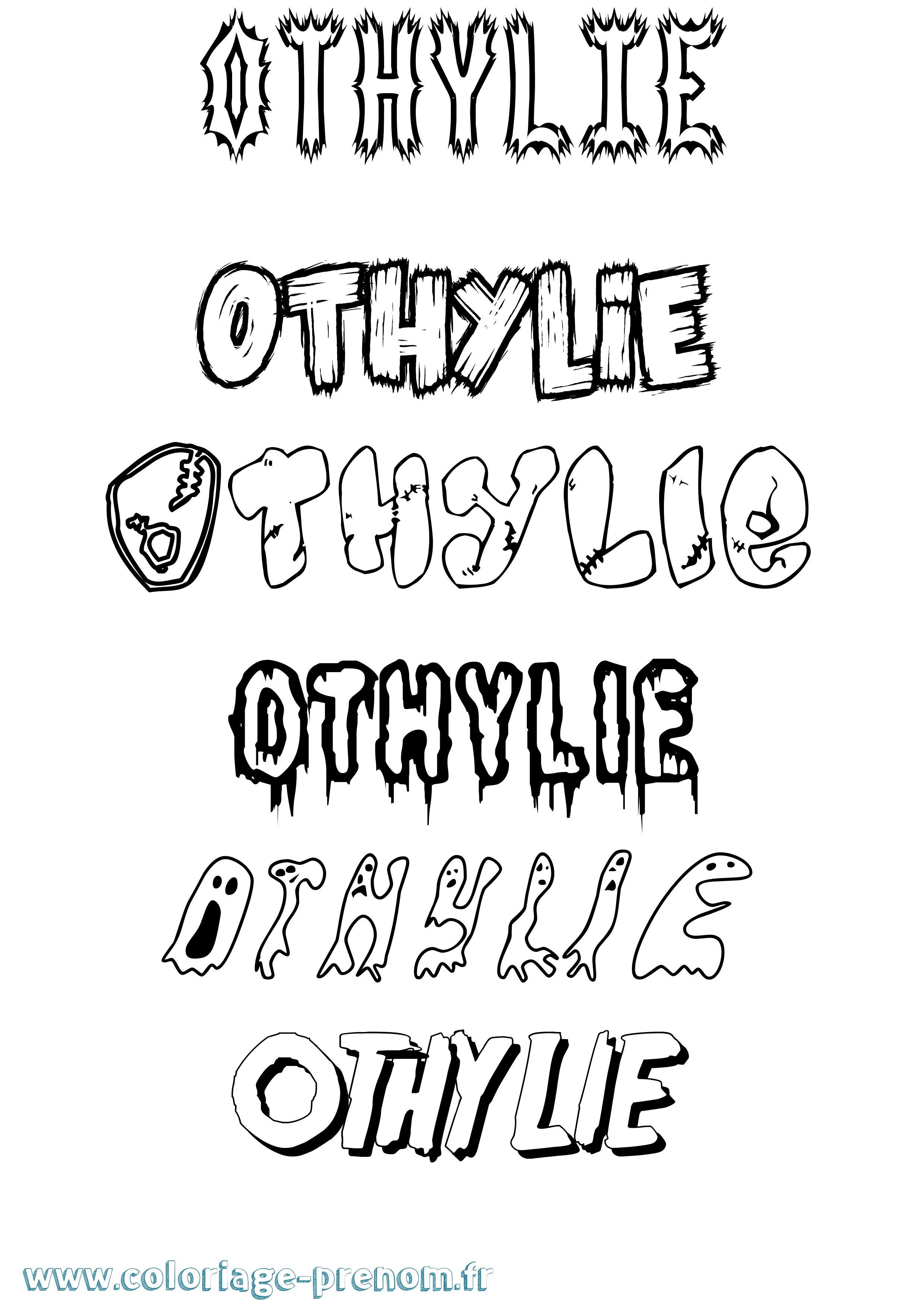 Coloriage Othylie Frisson Coloriage prénom Othylie Frisson