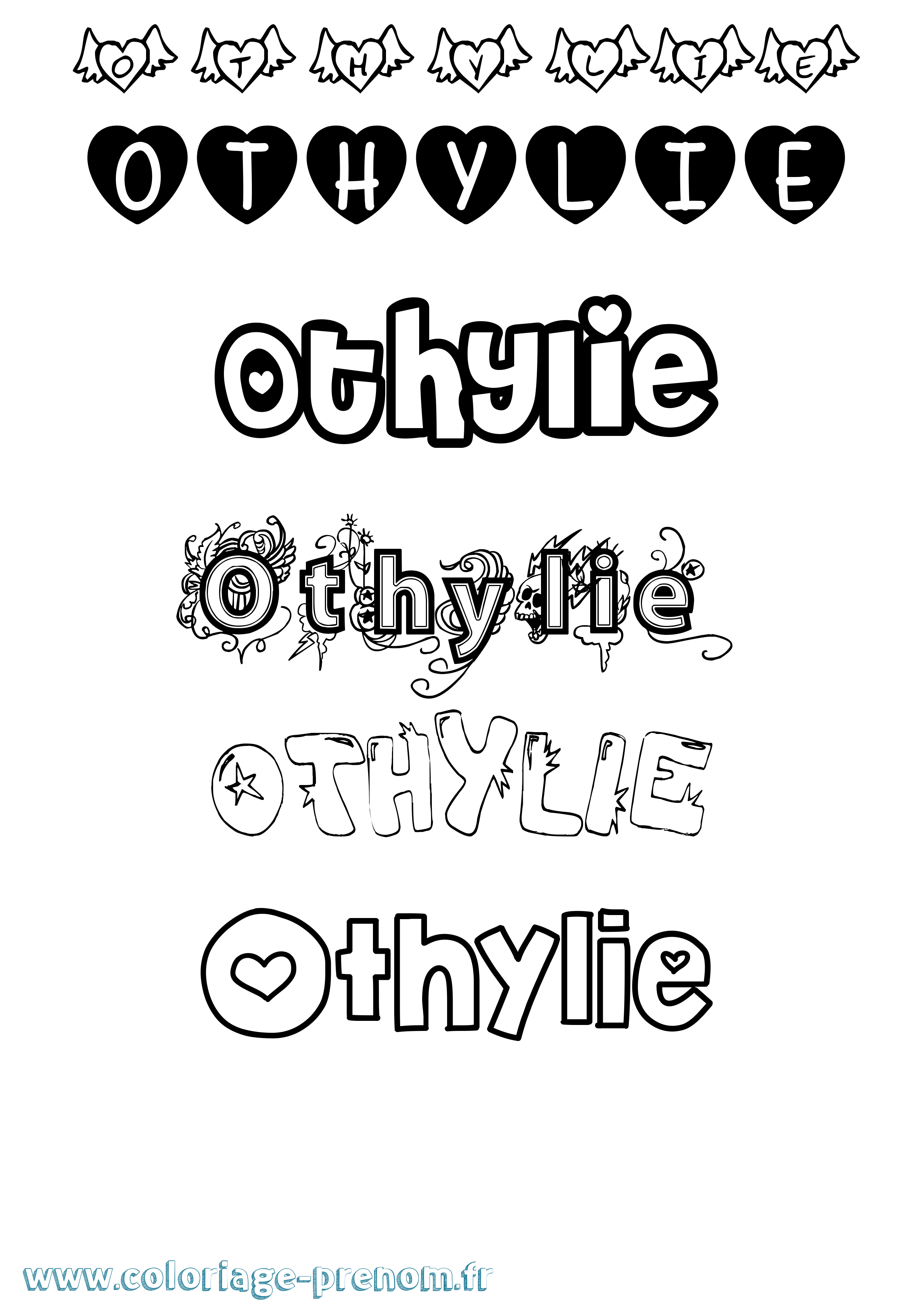Coloriage Othylie Girly Coloriage prénom Othylie Girly