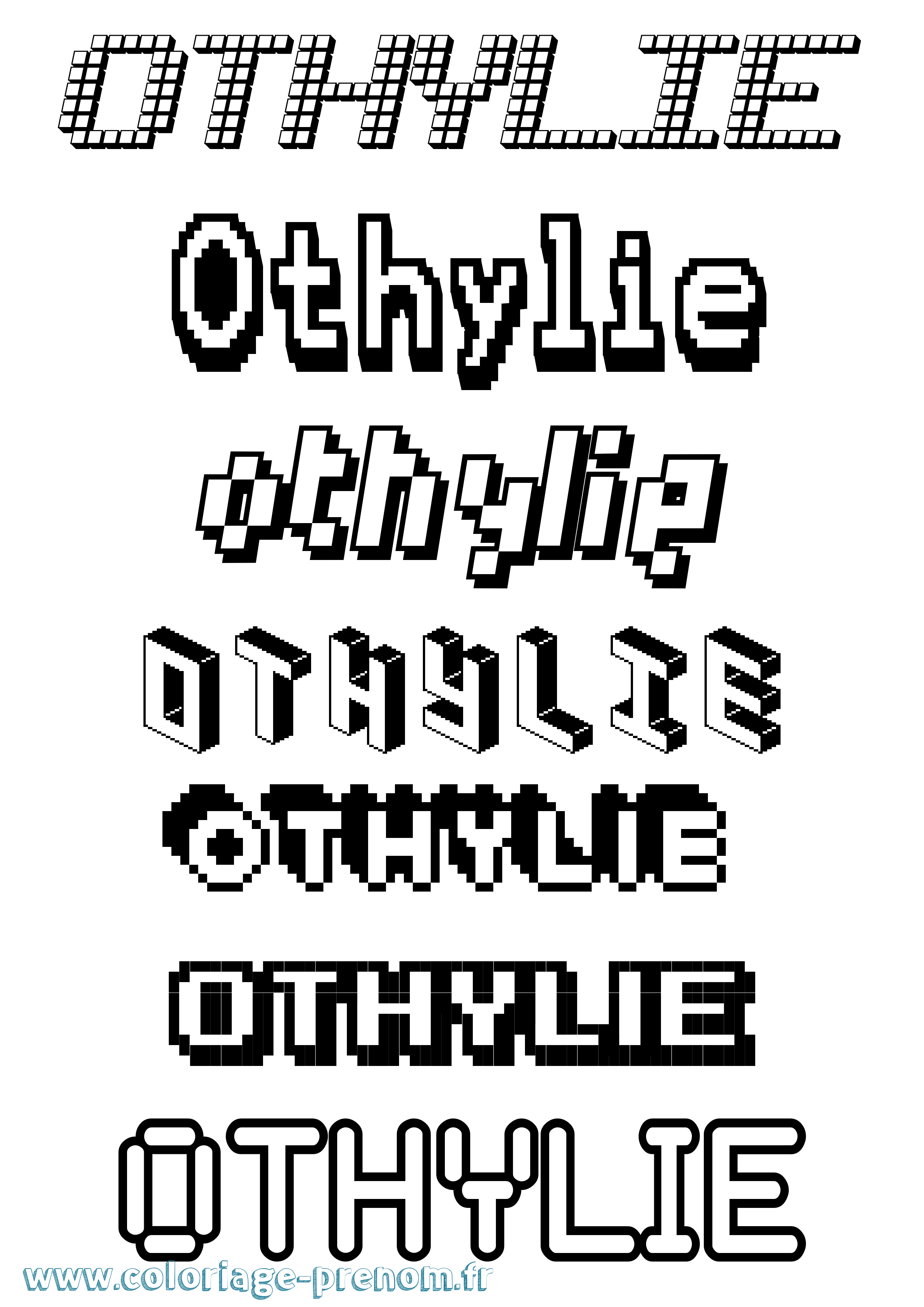 Coloriage Othylie Pixel Coloriage prénom Othylie Pixel