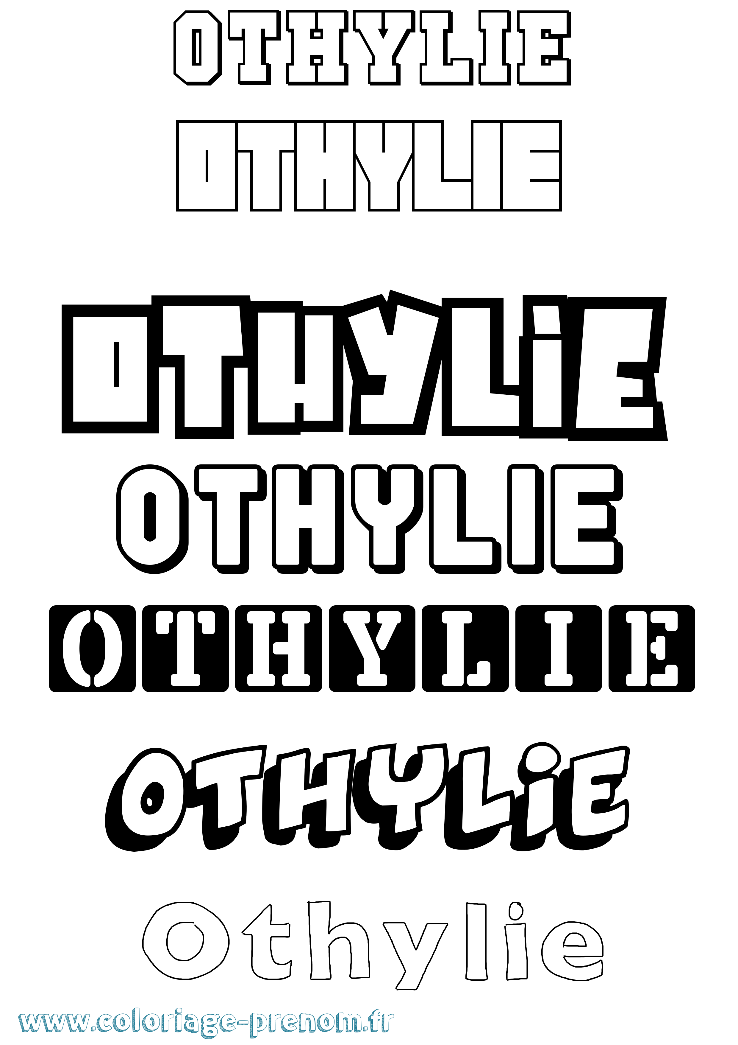 Coloriage Othylie Simple Coloriage prénom Othylie Simple