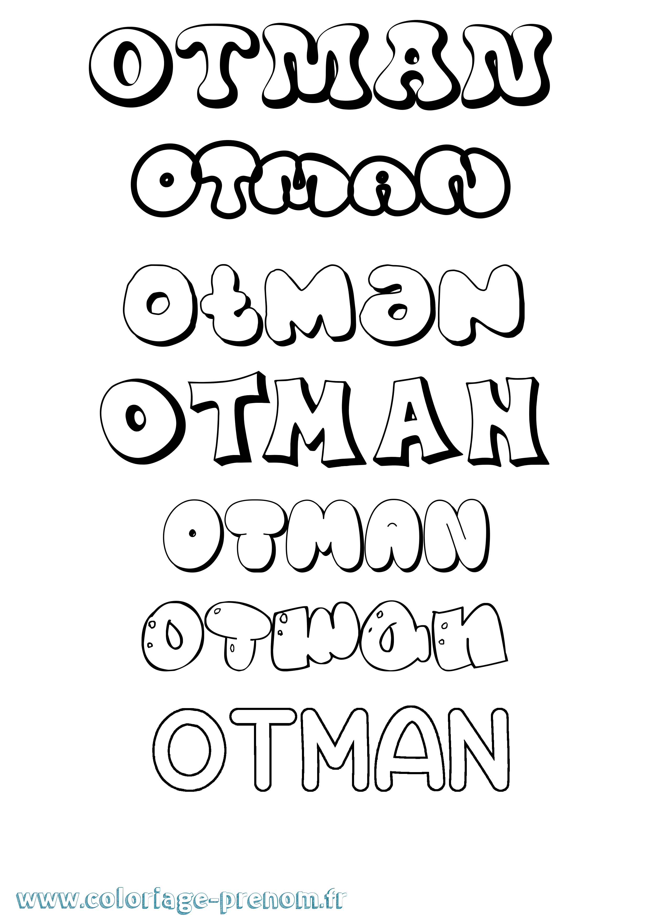 Coloriage Otman Bubble Coloriage prénom Otman Bubble